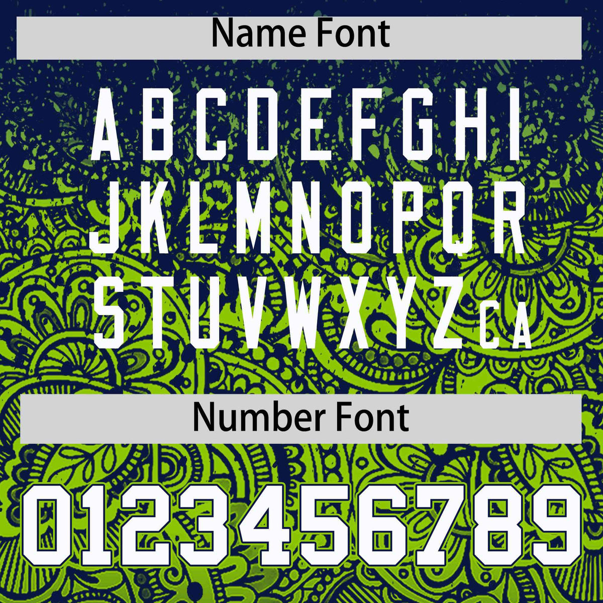 Custom Navy Neon Green Floral Print Pattern Full Button Gradient Fashion Baseball Jersey