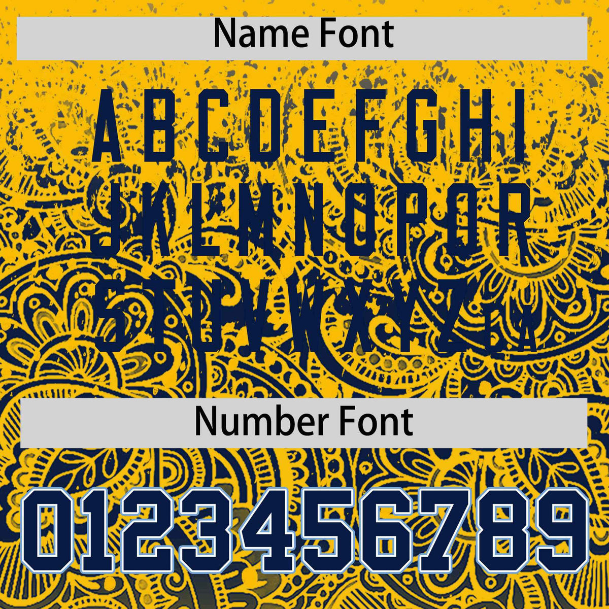 Custom Yellow Navy Floral Print Pattern Full Button Gradient Fashion Baseball Jersey