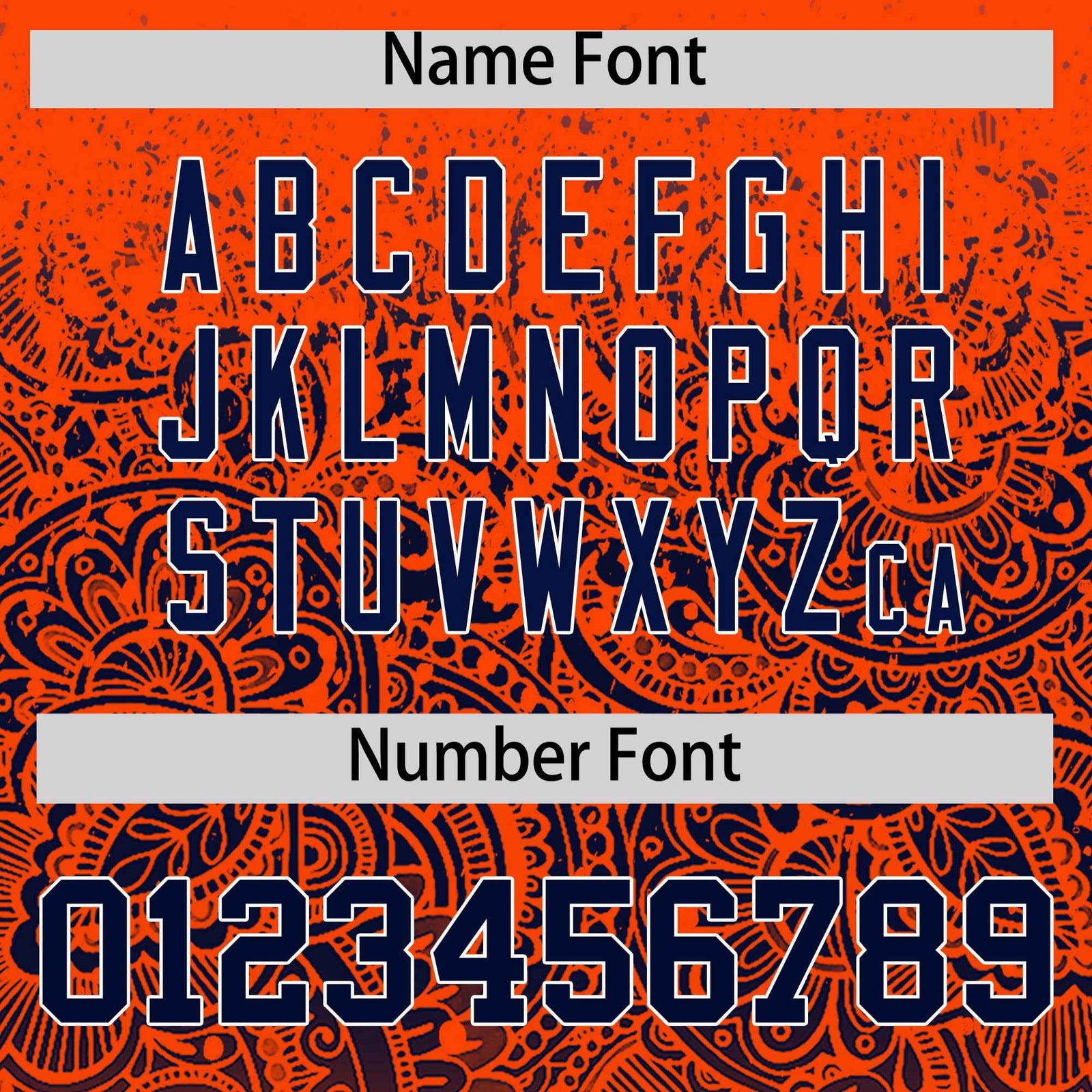 Custom Orange Navy Floral Print Pattern Full Button Gradient Fashion Baseball Jersey