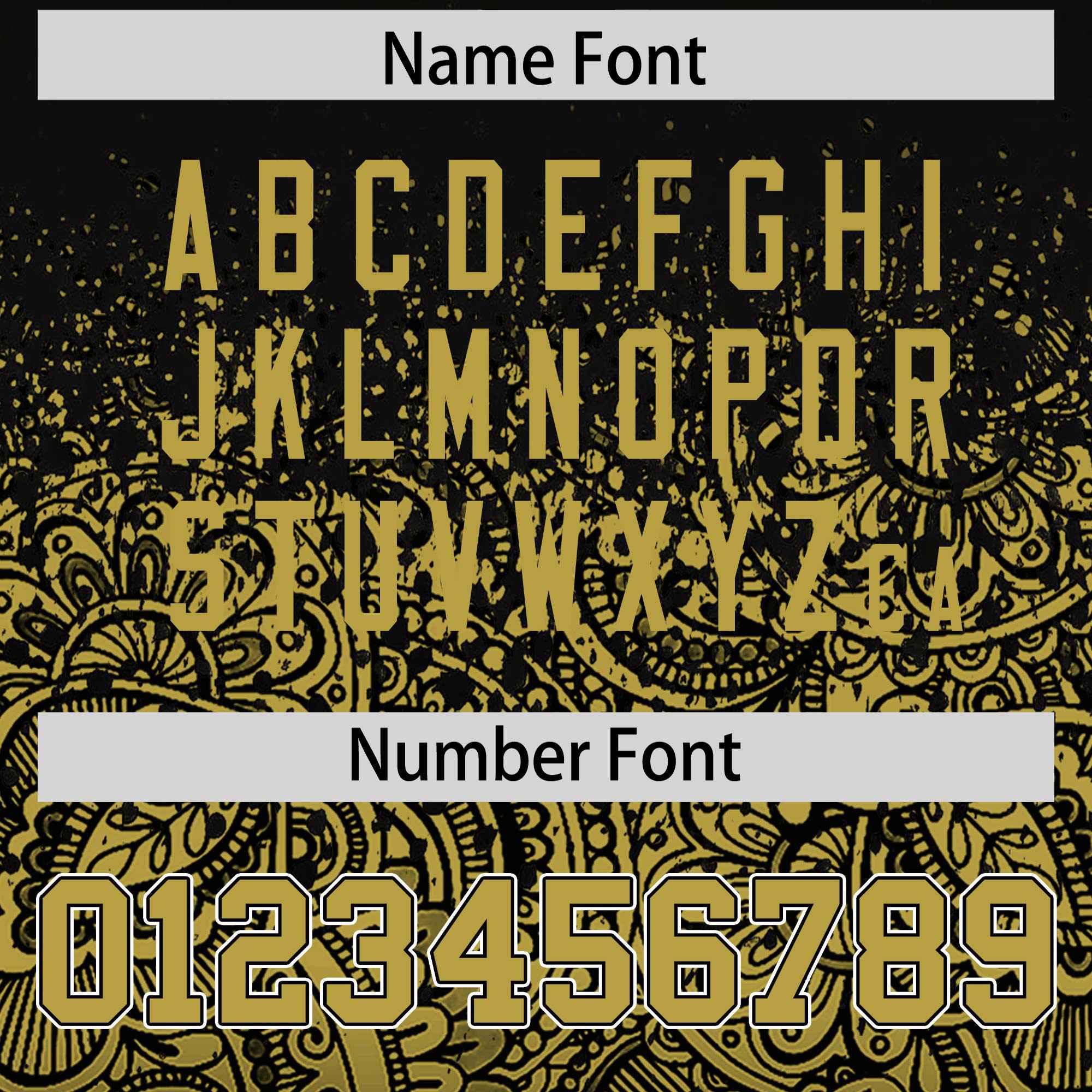 Custom Black Old Gold Floral Print Pattern Full Button Gradient Fashion Baseball Jersey