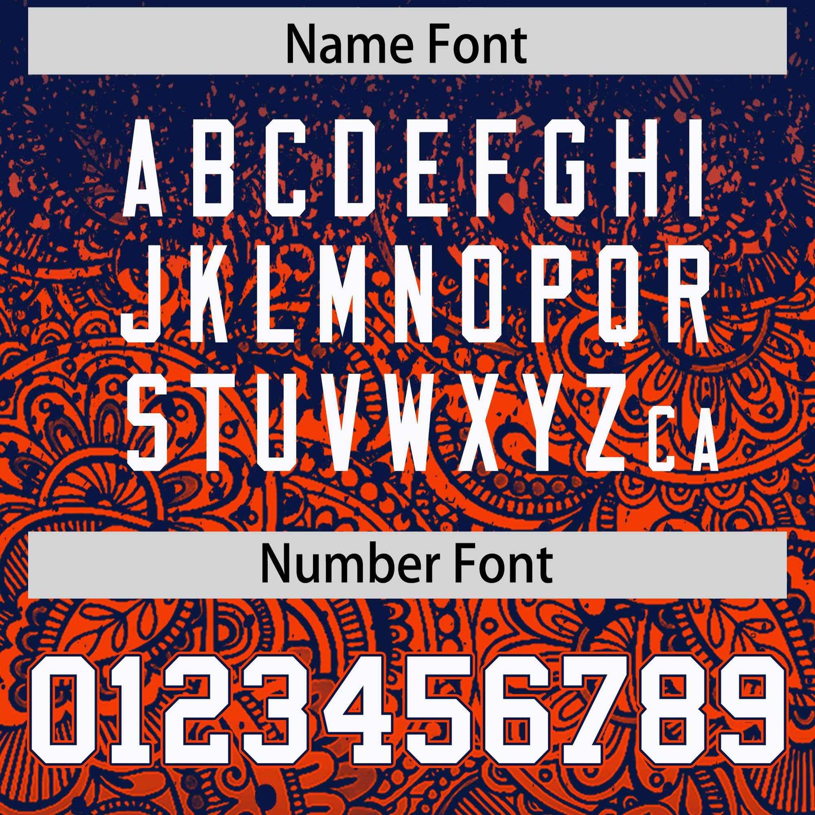 Custom Navy Orange Floral Print Pattern Full Button Gradient Fashion Baseball Jersey