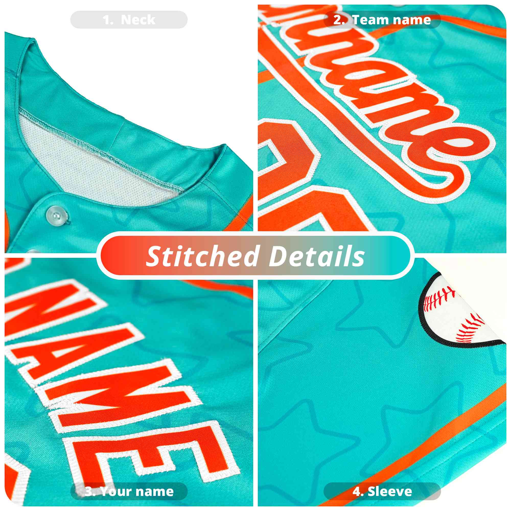 Custom Powder Blue Navy Floral Print Pattern Full Button Gradient Fashion Baseball Jersey