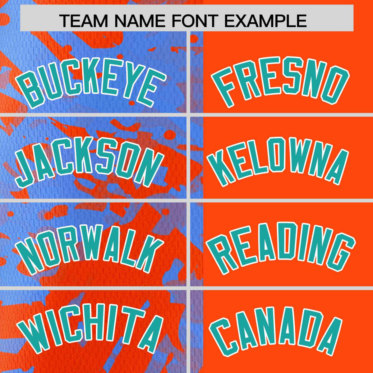 Custom Orange Powder Blue Split Personalized Graffiti Raglan Sleeve Authentic Baseball Jersey