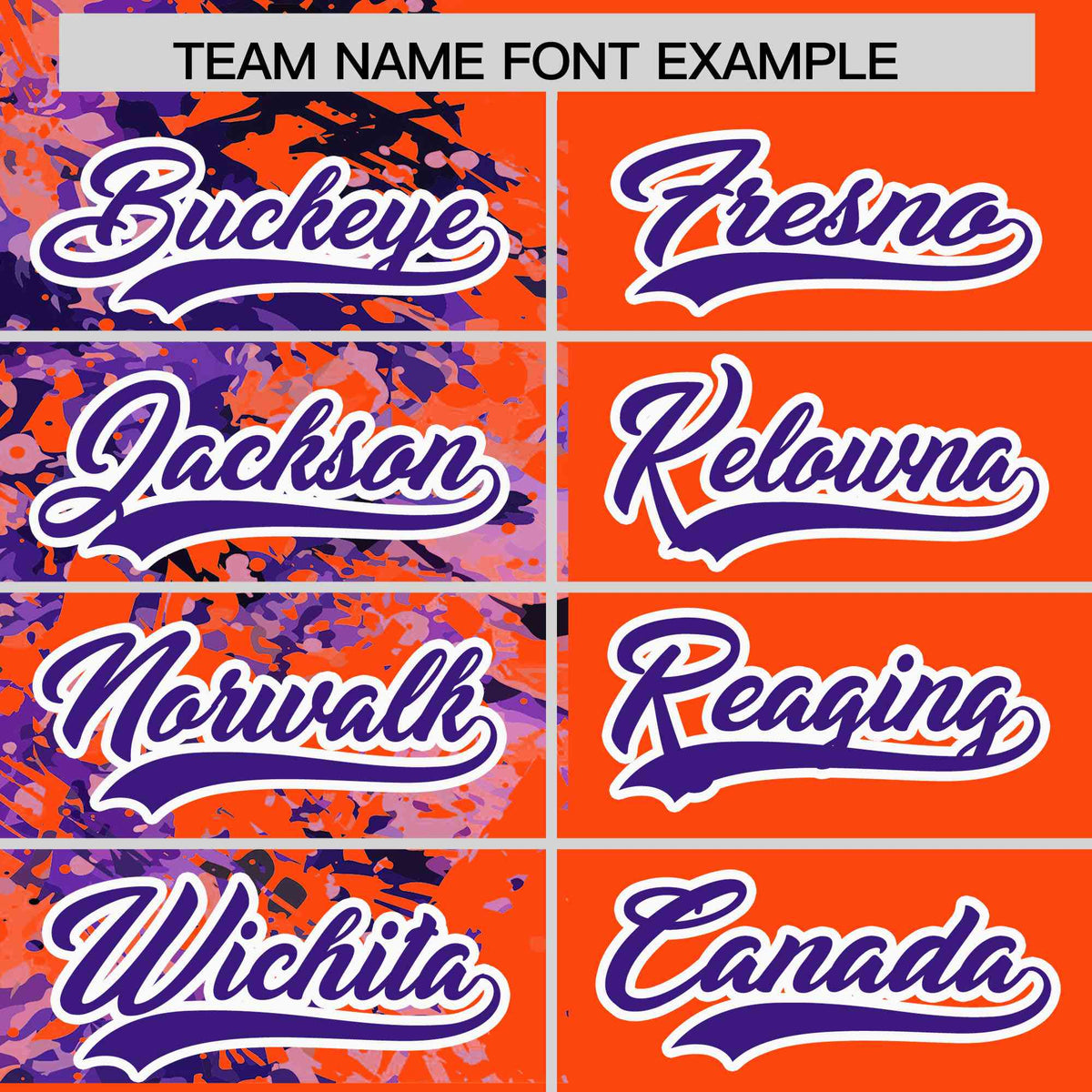 Custom Orange Purple Split Personalized Graffiti Raglan Sleeve Authentic Baseball Jersey