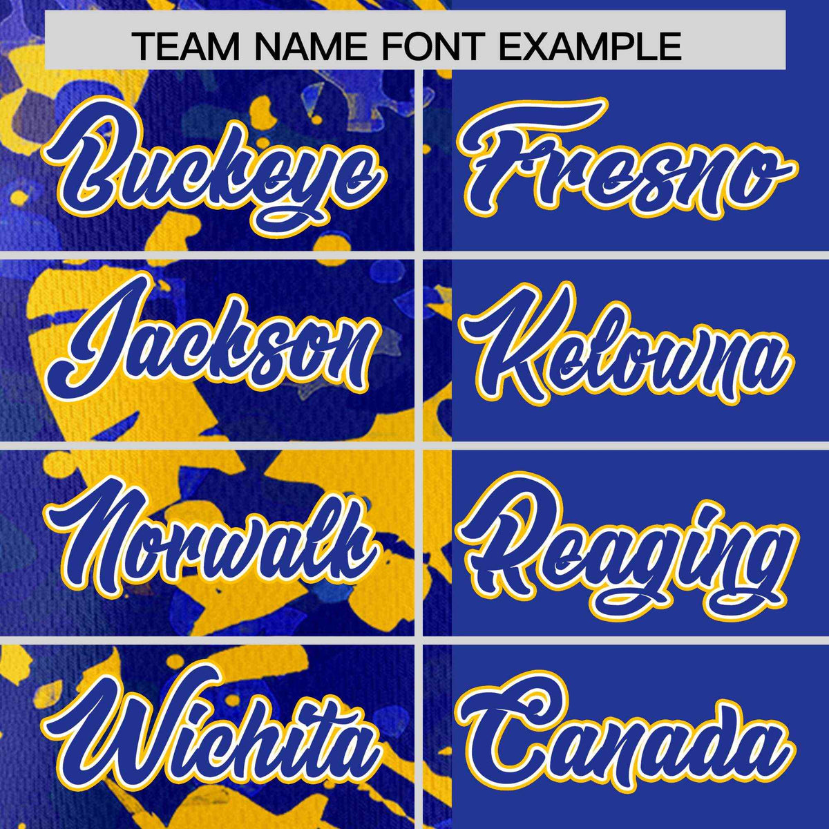 Custom Royal Yellow Split Personalized Graffiti Raglan Sleeve Authentic Baseball Jersey