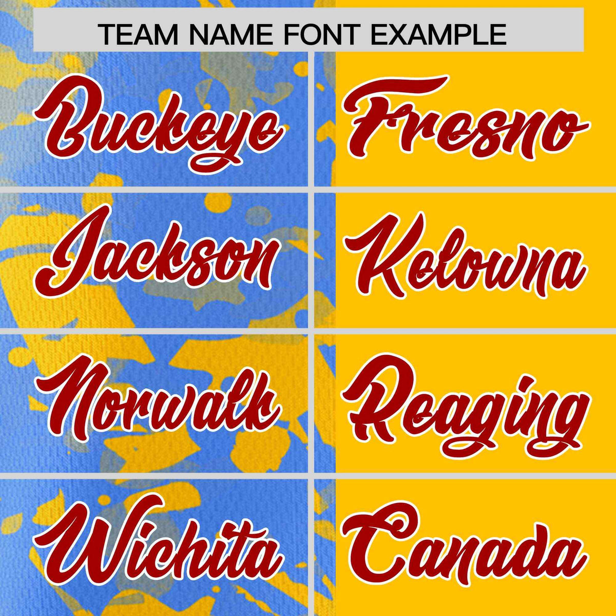 Custom Yellow Powder Blue Split Personalized Graffiti Raglan Sleeve Authentic Baseball Jersey