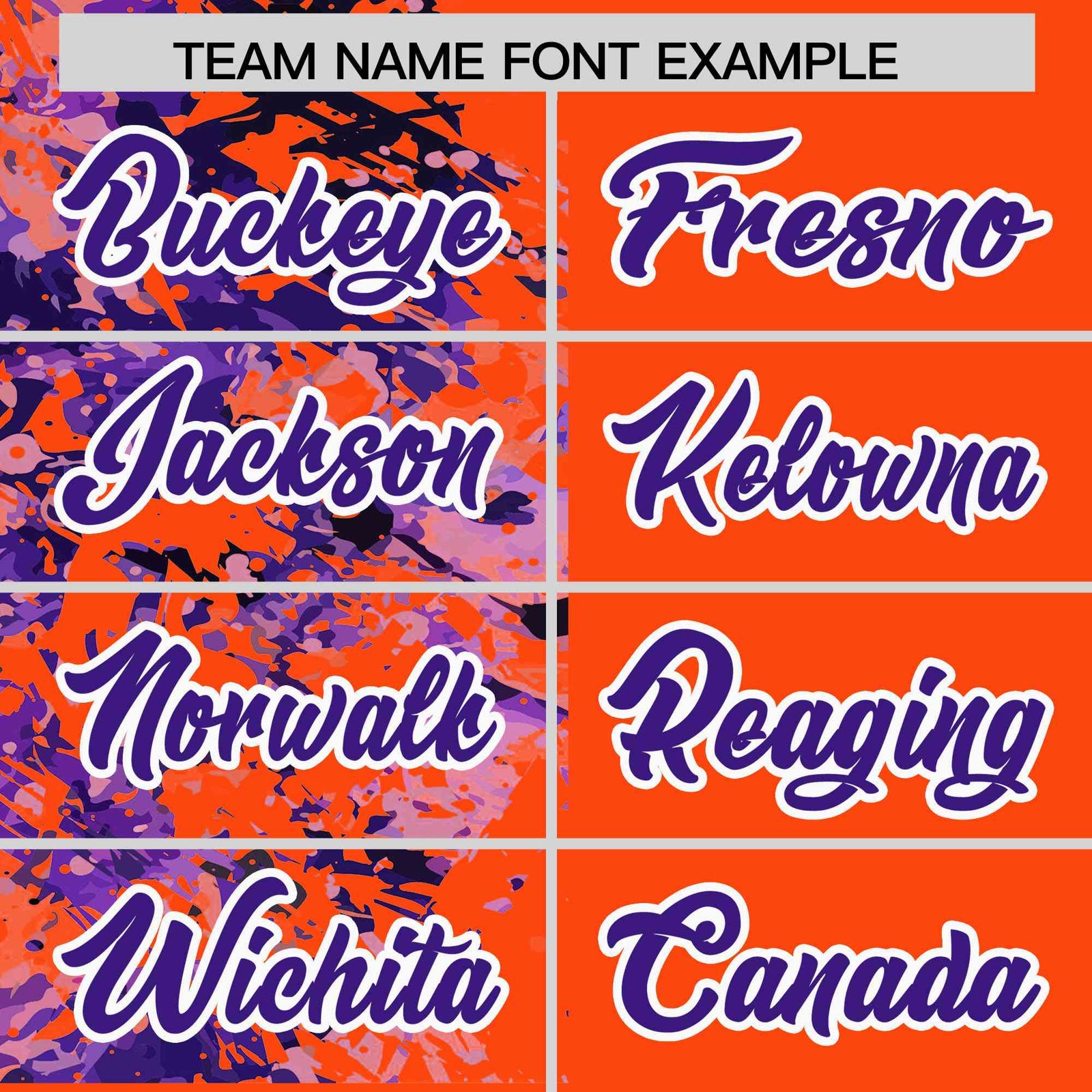 Custom Orange Purple Split Personalized Graffiti Raglan Sleeve Authentic Baseball Jersey