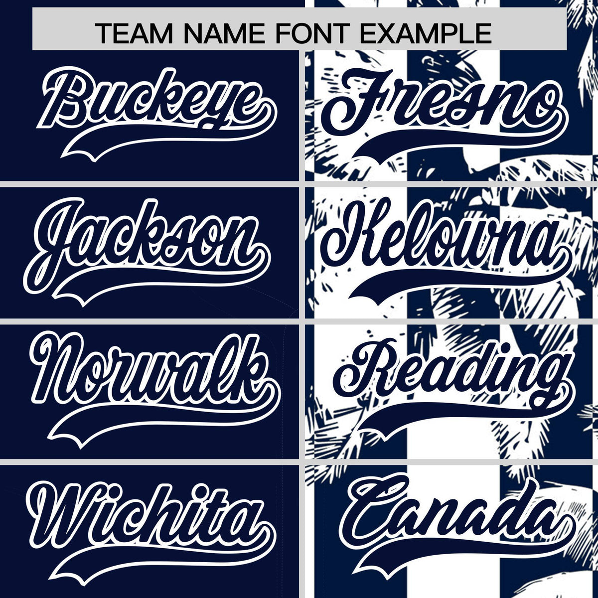 Custom Navy White Split Fashion Coconut Tree Design Authentic Baseball Jersey