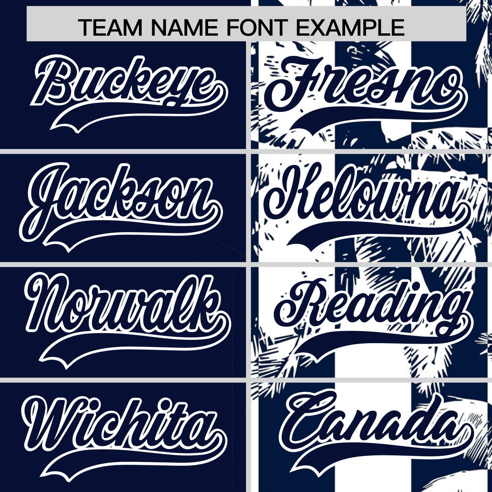 Custom Navy White Split Fashion Coconut Tree Design Authentic Baseball Jersey