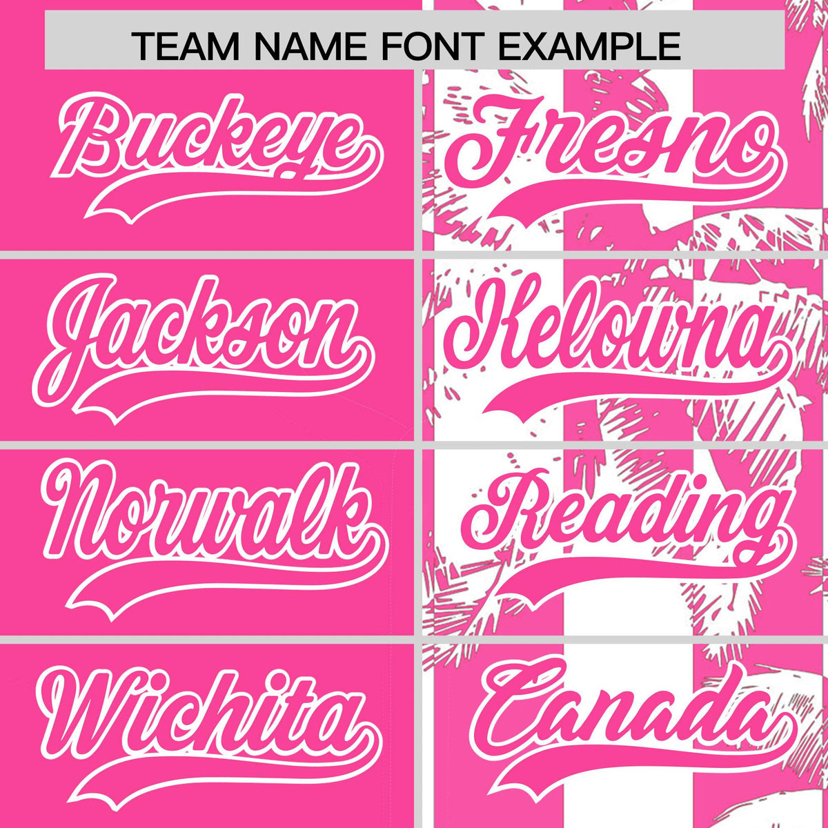 Custom Pink White Split Fashion Coconut Tree Design Authentic Baseball Jersey