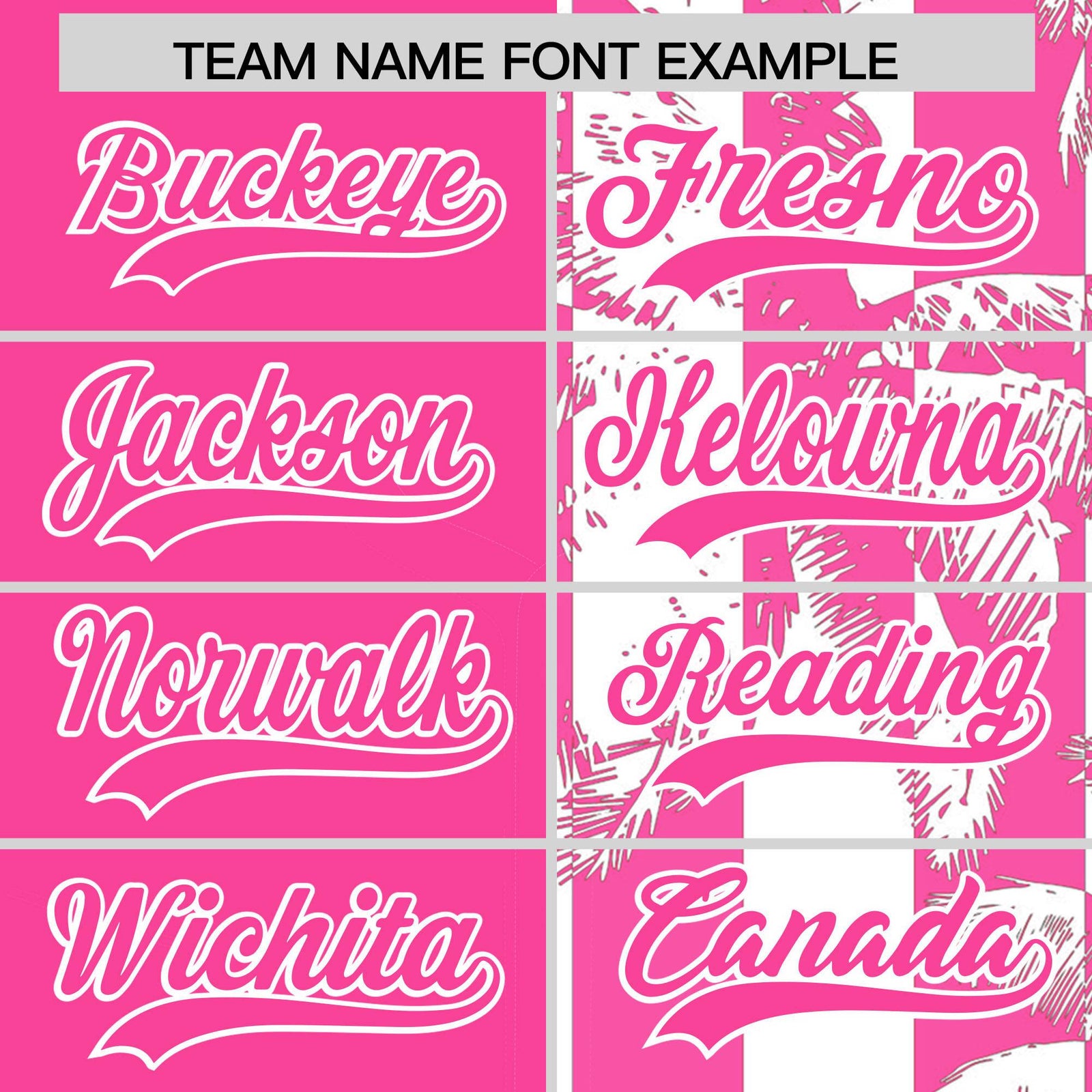 Custom Pink White Split Fashion Coconut Tree Design Authentic Baseball Jersey