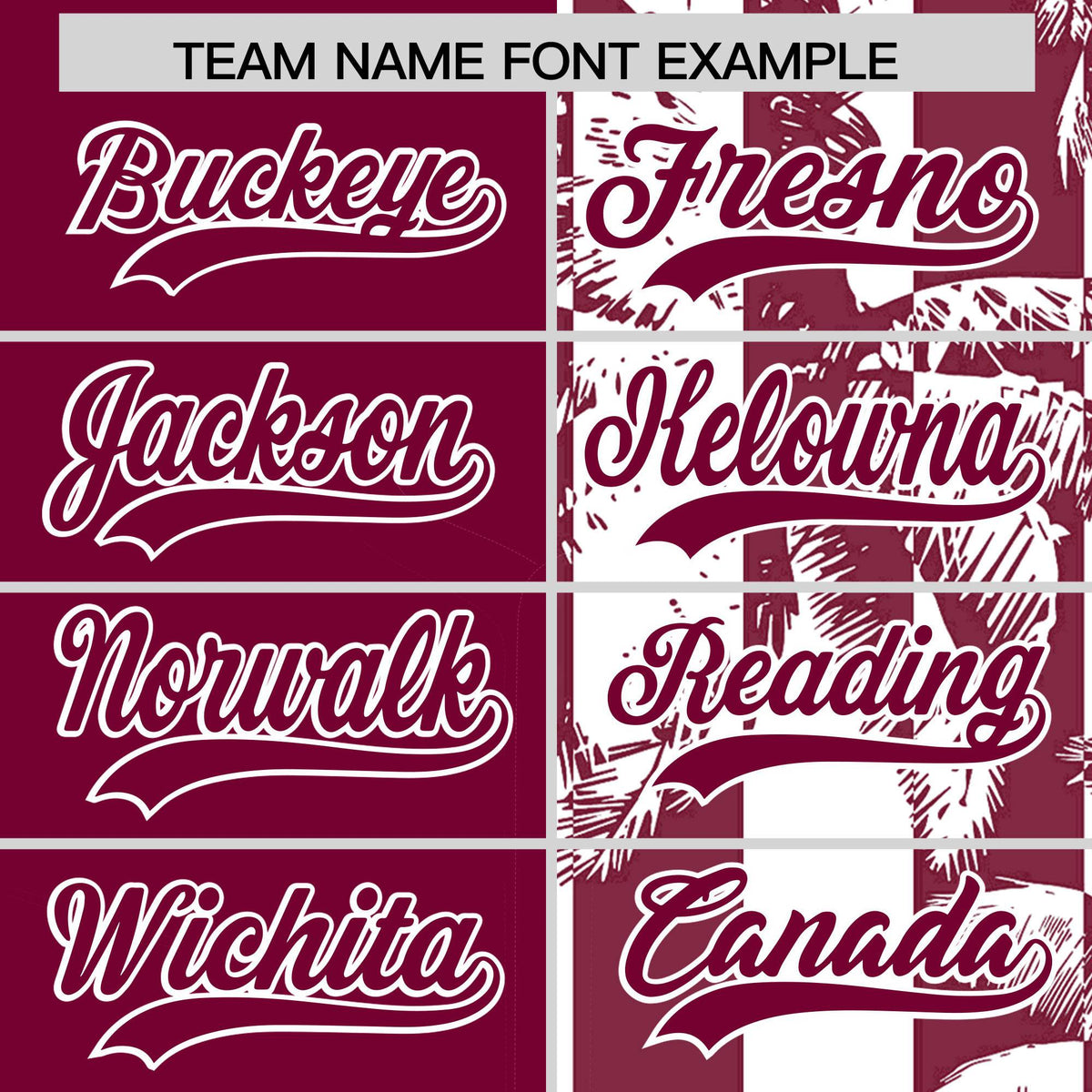 Custom Crimson White Split Fashion Coconut Tree Design Authentic Baseball Jersey