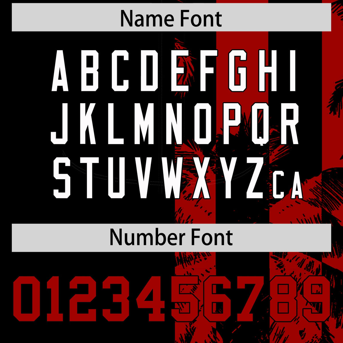 Custom Black Red Split Fashion Coconut Tree Design Authentic Baseball Jersey