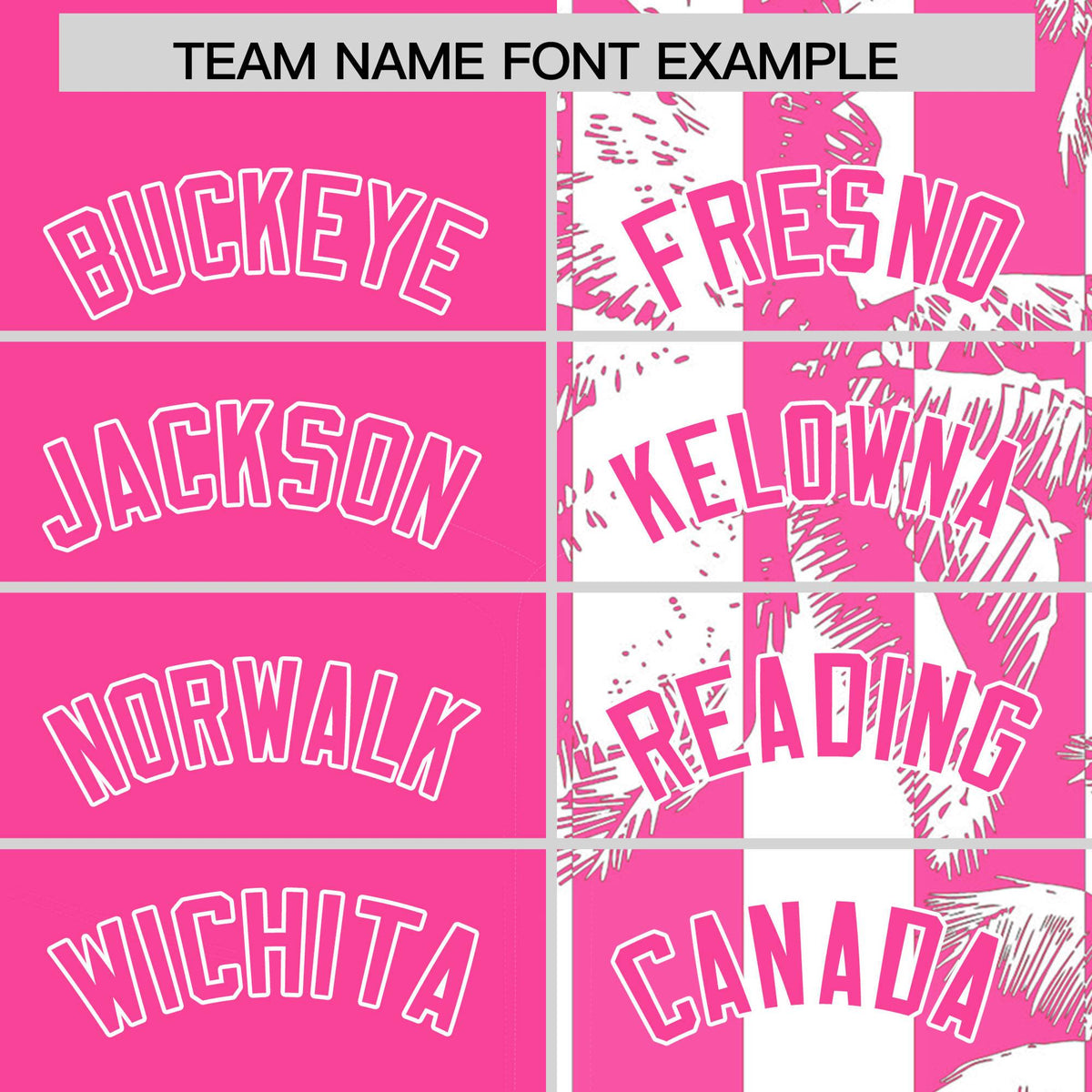 Custom Pink White Split Fashion Coconut Tree Design Authentic Baseball Jersey