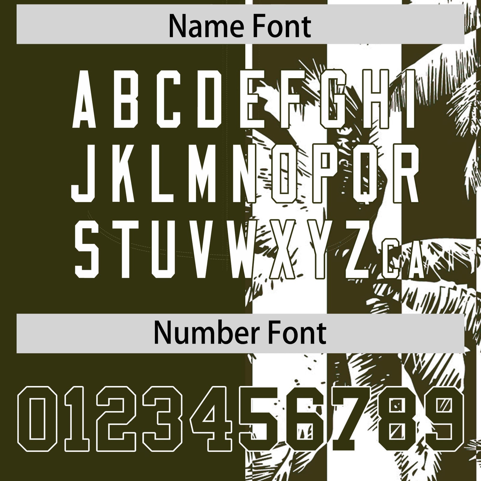 Custom Olive White Split Fashion Coconut Tree Design Authentic Baseball Jersey