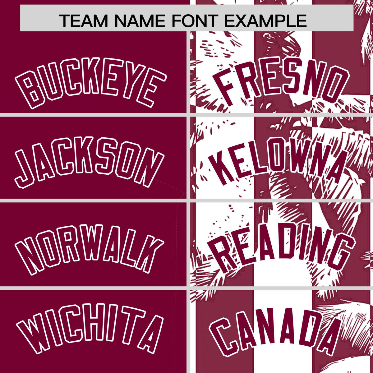 Custom Crimson White Split Fashion Coconut Tree Design Authentic Baseball Jersey