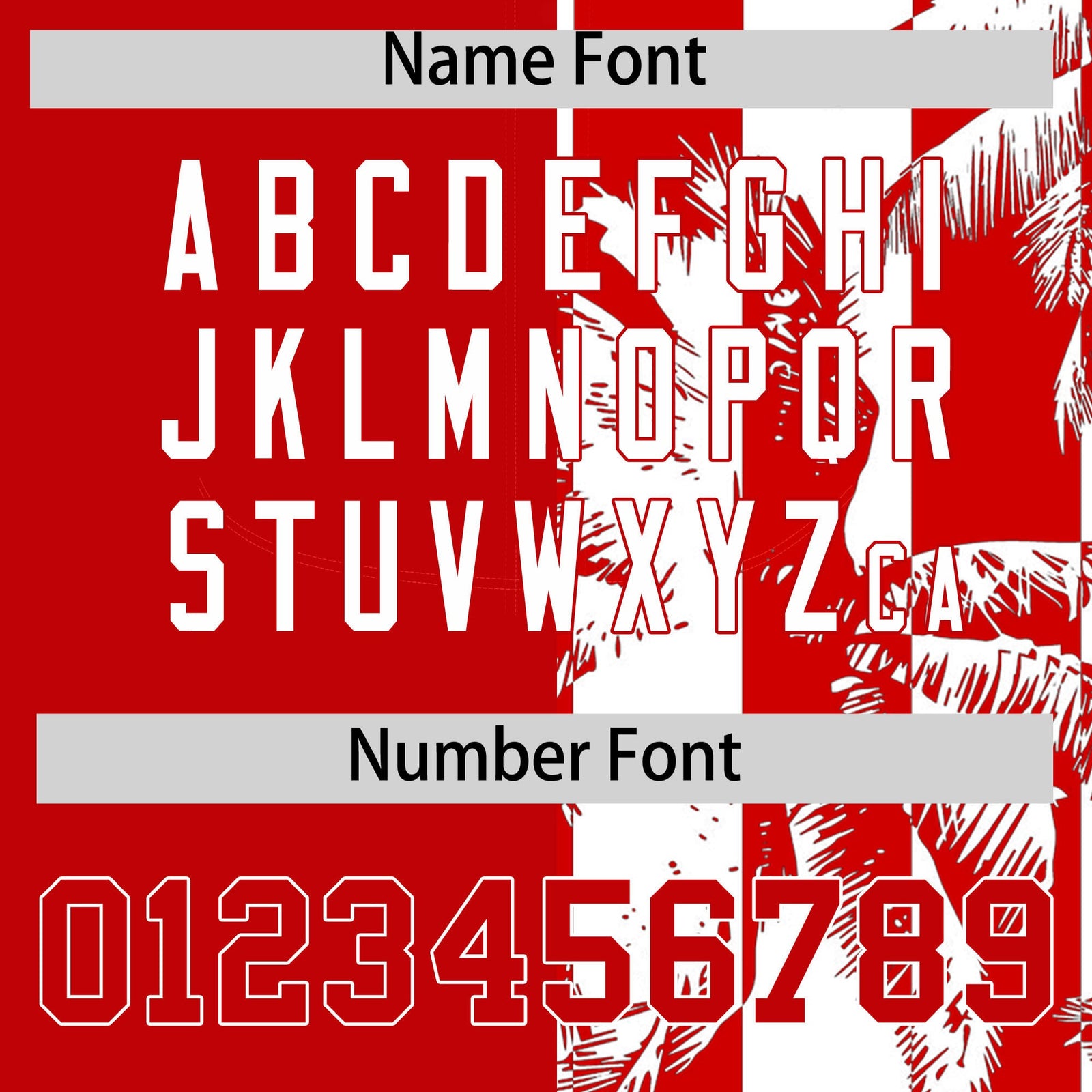 Custom Red White Split Fashion Coconut Tree Design Authentic Baseball Jersey