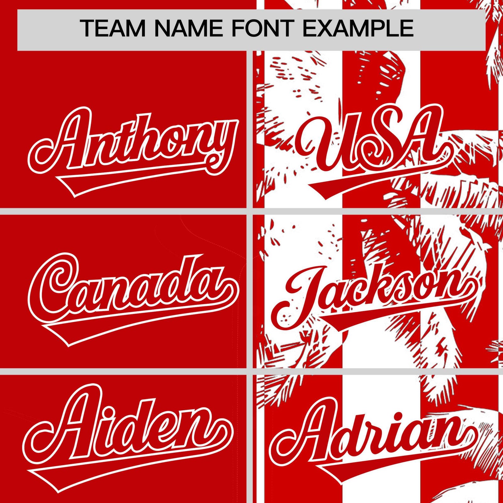 Custom Red White Split Fashion Coconut Tree Design Authentic Baseball Jersey