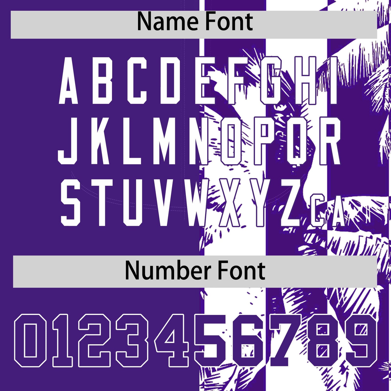 Custom Purple White Split Fashion Coconut Tree Design Authentic Baseball Jersey