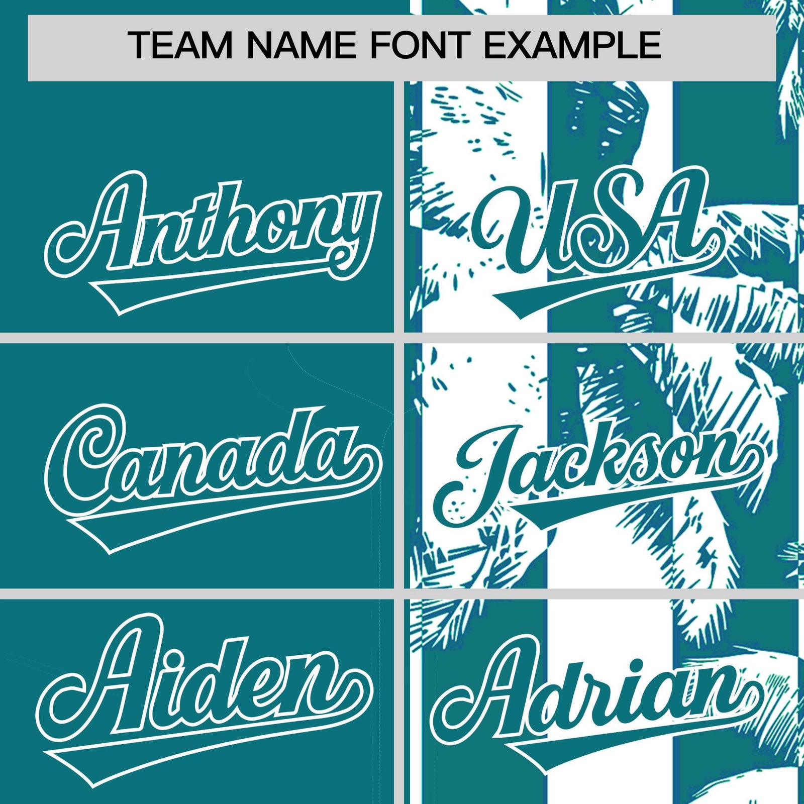 Custom Aqua White Split Fashion Coconut Tree Design Authentic Baseball Jersey