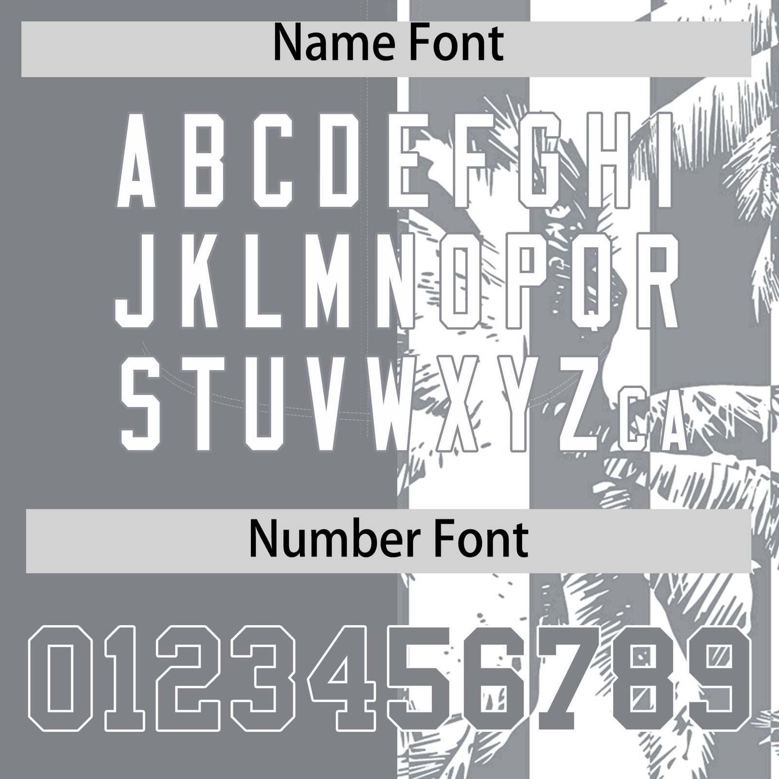 Custom Gray White Split Fashion Coconut Tree Design Authentic Baseball Jersey