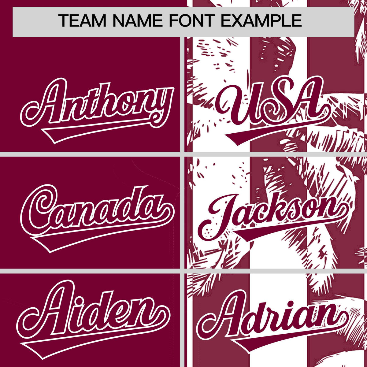 Custom Crimson White Split Fashion Coconut Tree Design Authentic Baseball Jersey