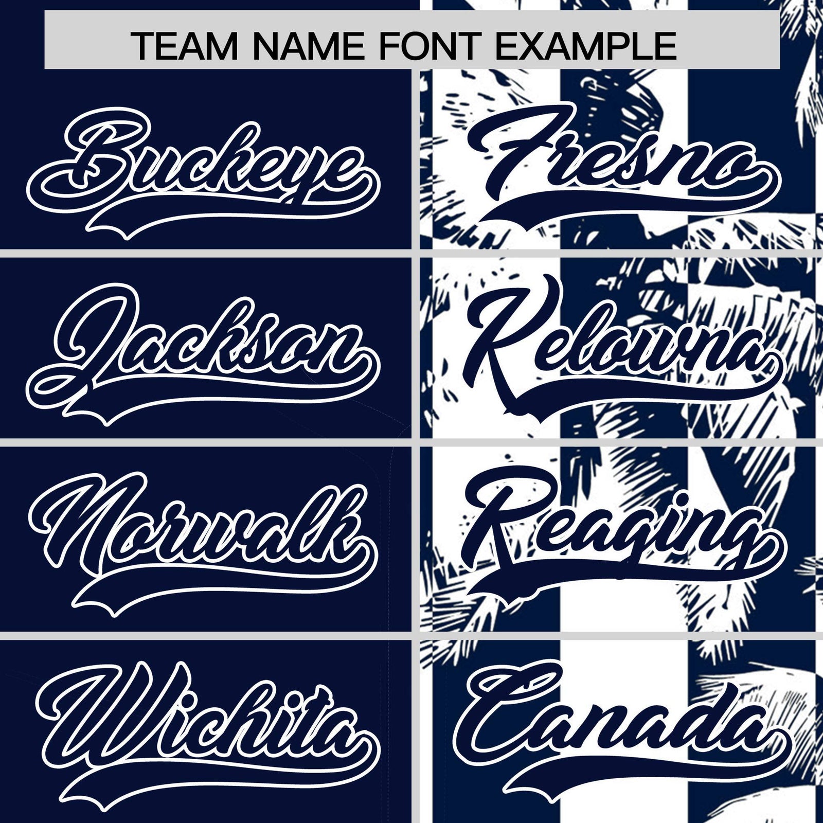 Custom Navy White Split Fashion Coconut Tree Design Authentic Baseball Jersey