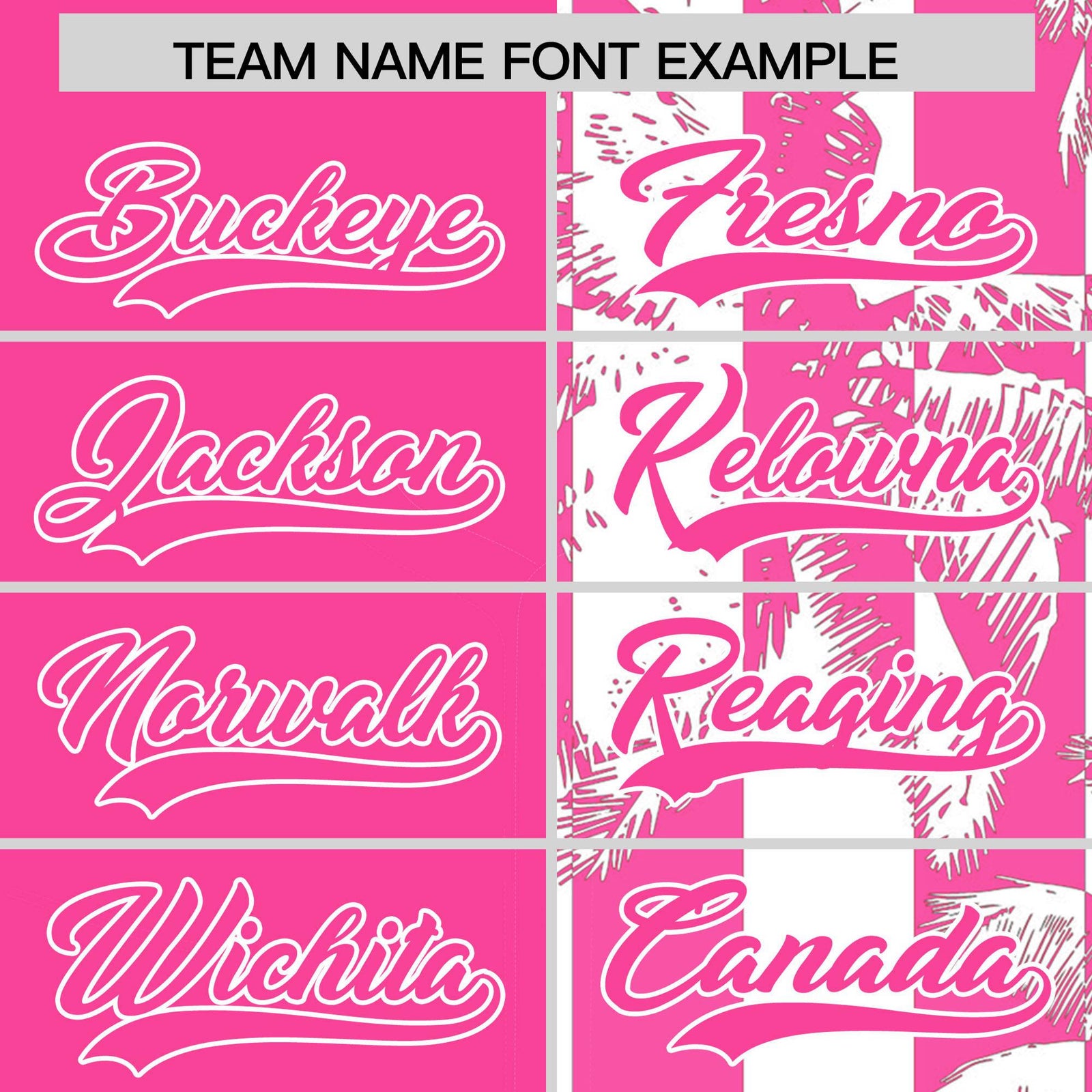 Custom Pink White Split Fashion Coconut Tree Design Authentic Baseball Jersey