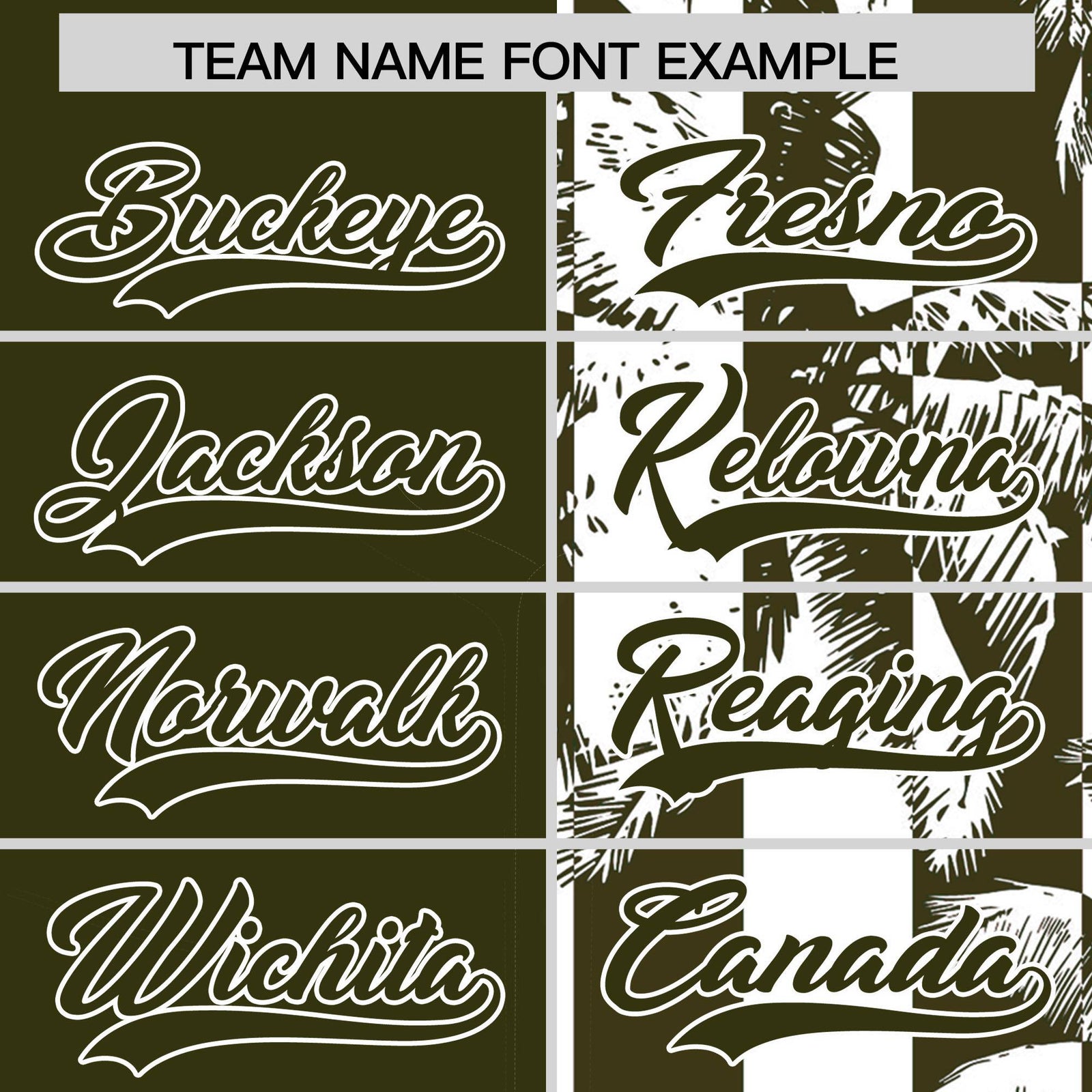 Custom Olive White Split Fashion Coconut Tree Design Authentic Baseball Jersey