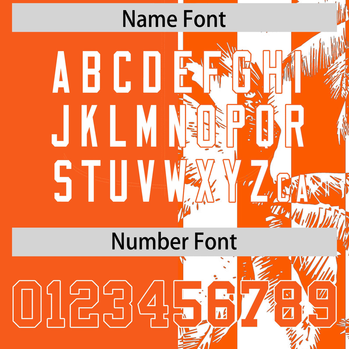 Custom Orange White Split Fashion Coconut Tree Design Authentic Baseball Jersey