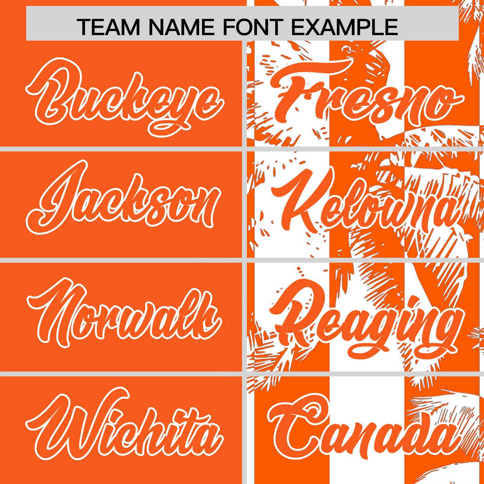 Custom Orange White Split Fashion Coconut Tree Design Authentic Baseball Jersey