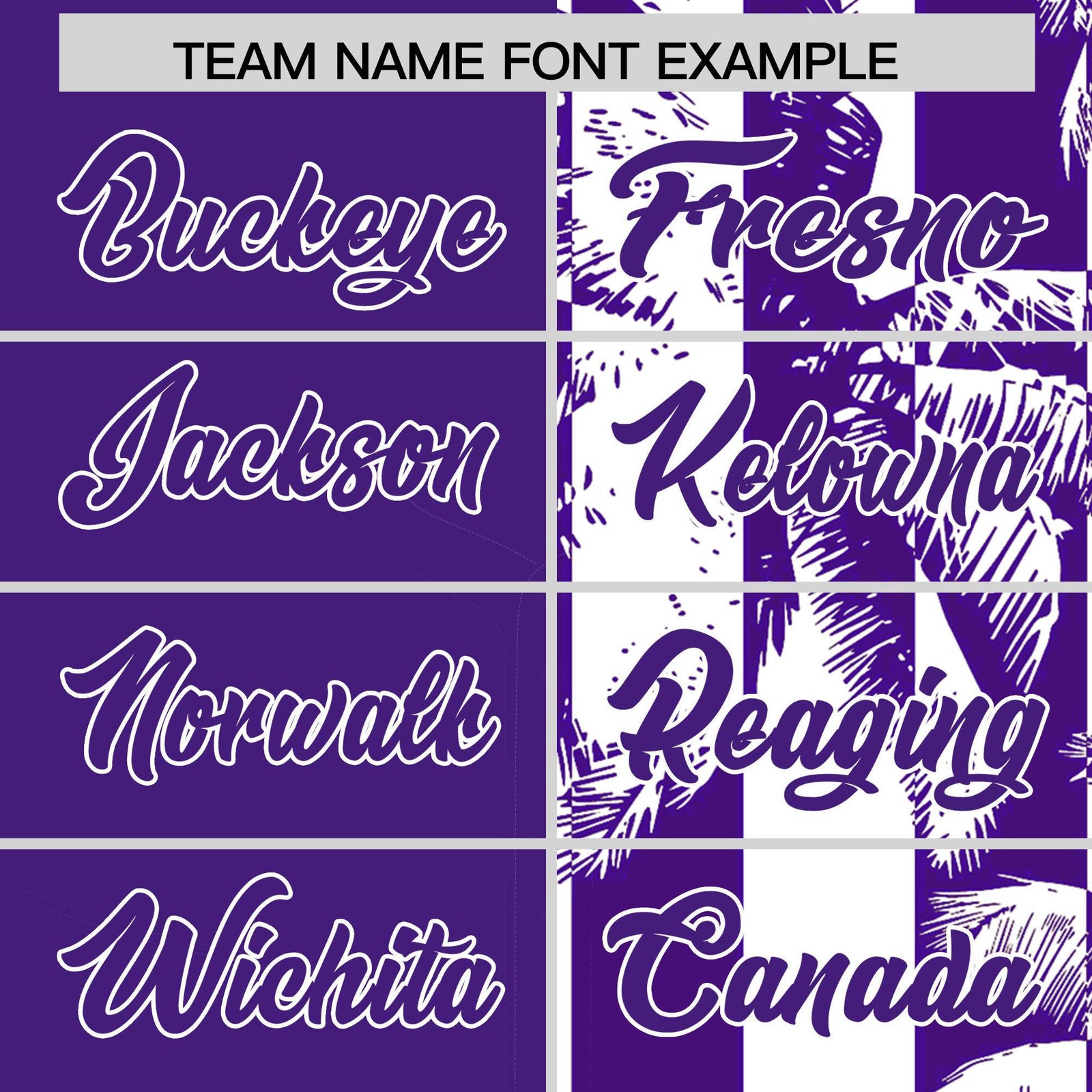 Custom Purple White Split Fashion Coconut Tree Design Authentic Baseball Jersey