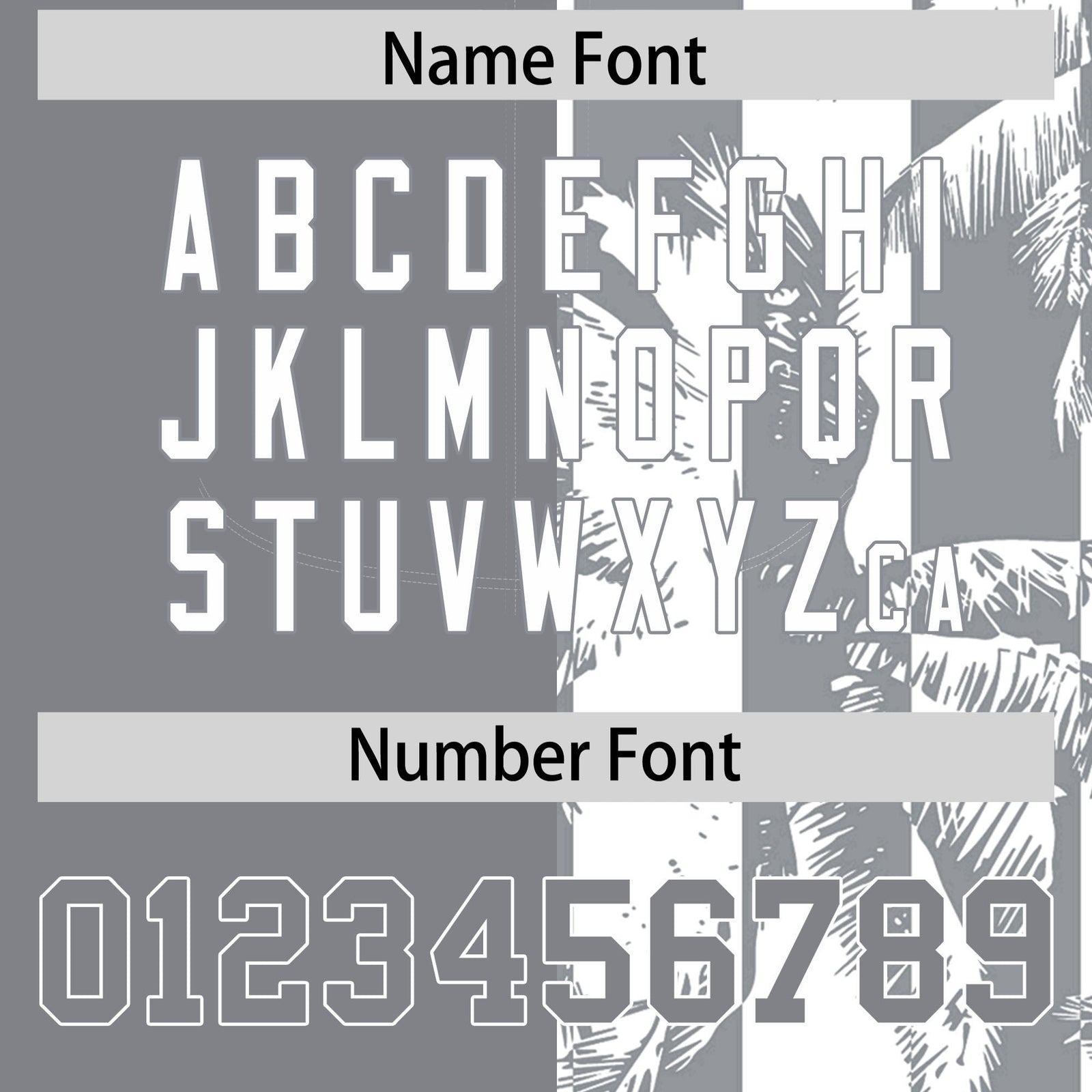 Custom Gray White Split Fashion Coconut Tree Design Authentic Baseball Jersey