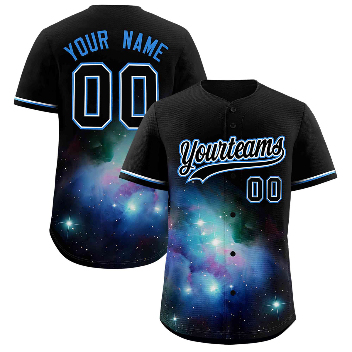 Custom Black Personalized Starburst Pattern Authentic Baseball Jersey