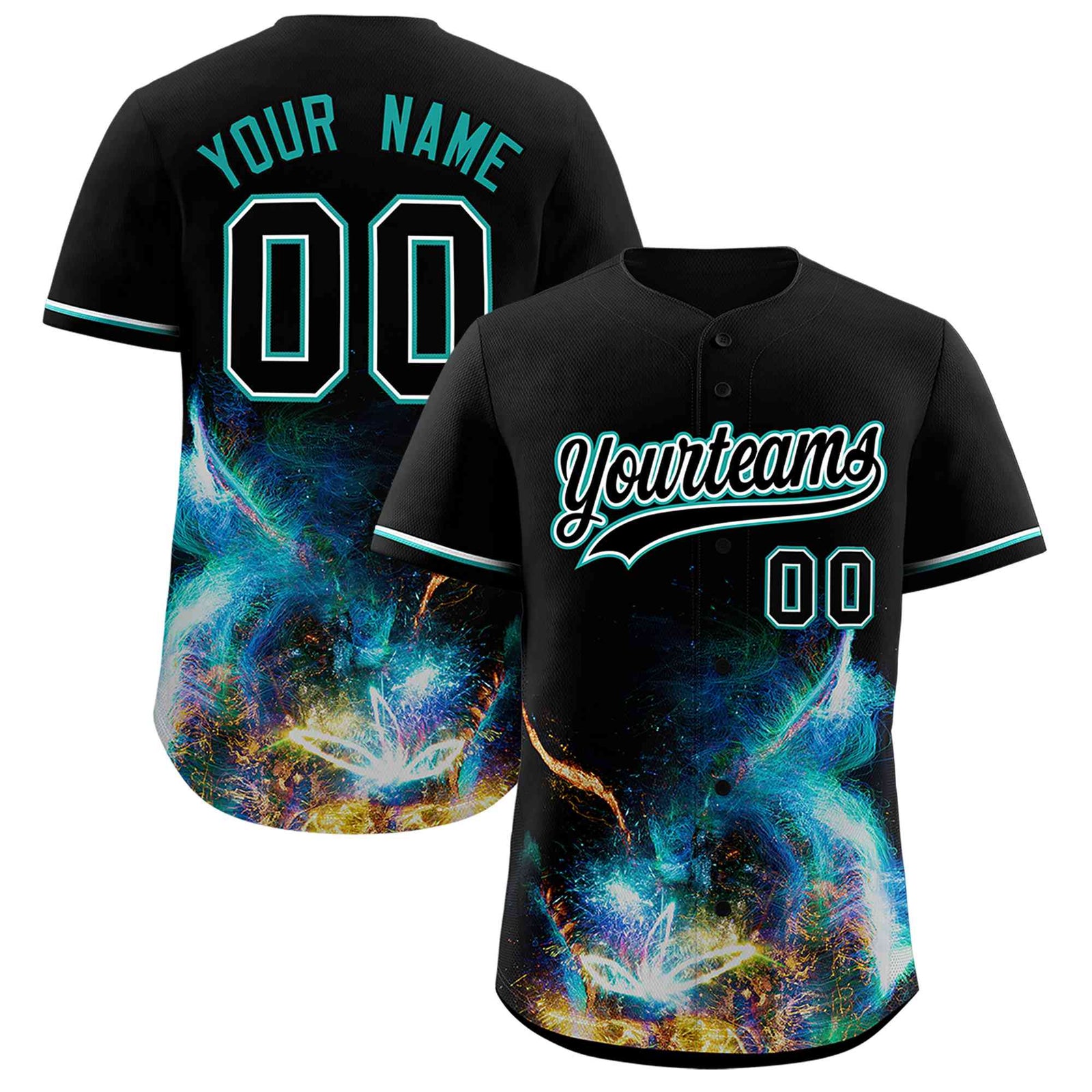 Custom Black Personalized Starburst Pattern Authentic Baseball Jersey