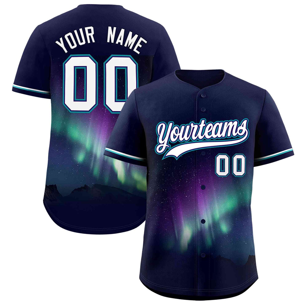 Custom Navy Personalized Starburst Pattern Authentic Baseball Jersey