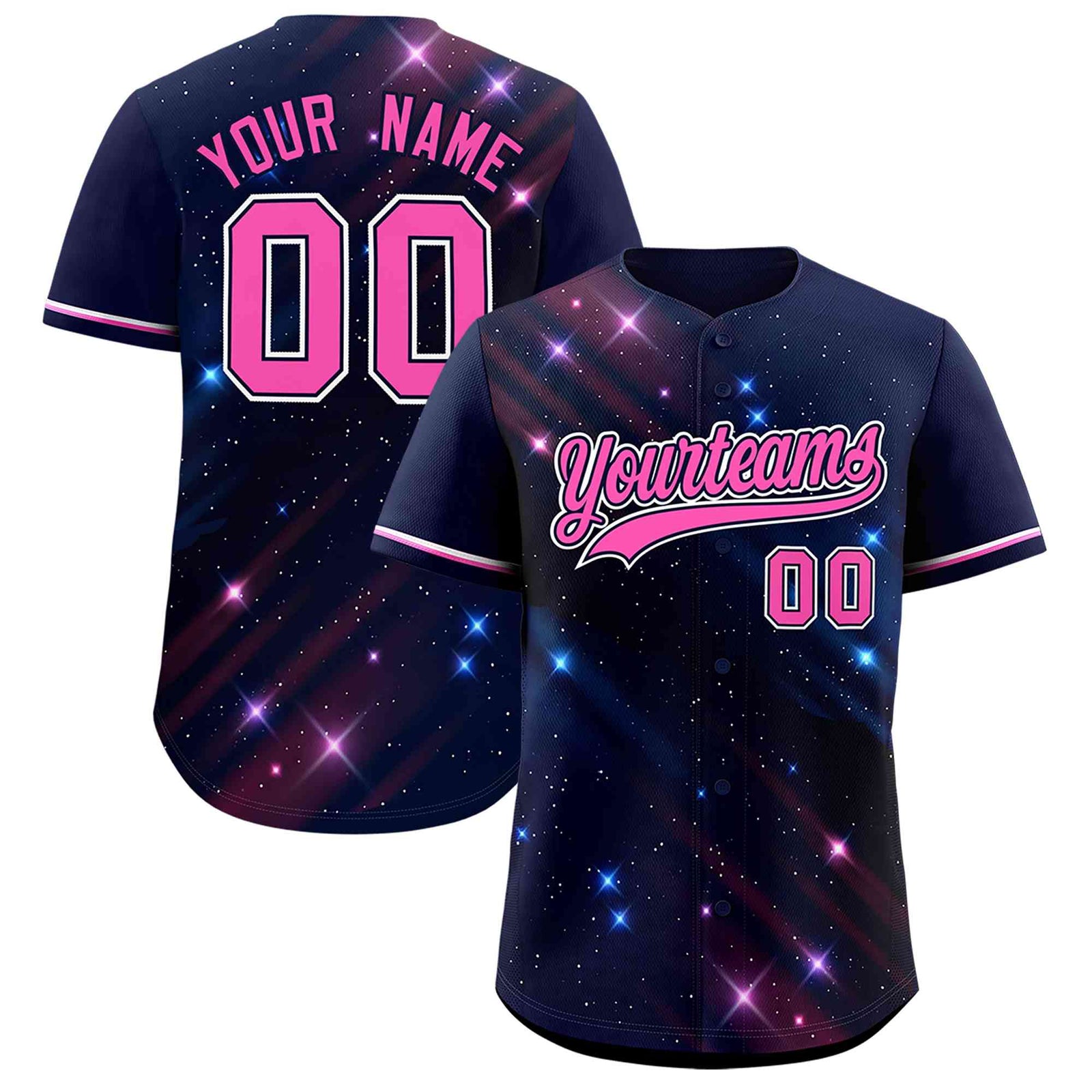 Custom Navy Personalized Starburst Pattern Authentic Baseball Jersey