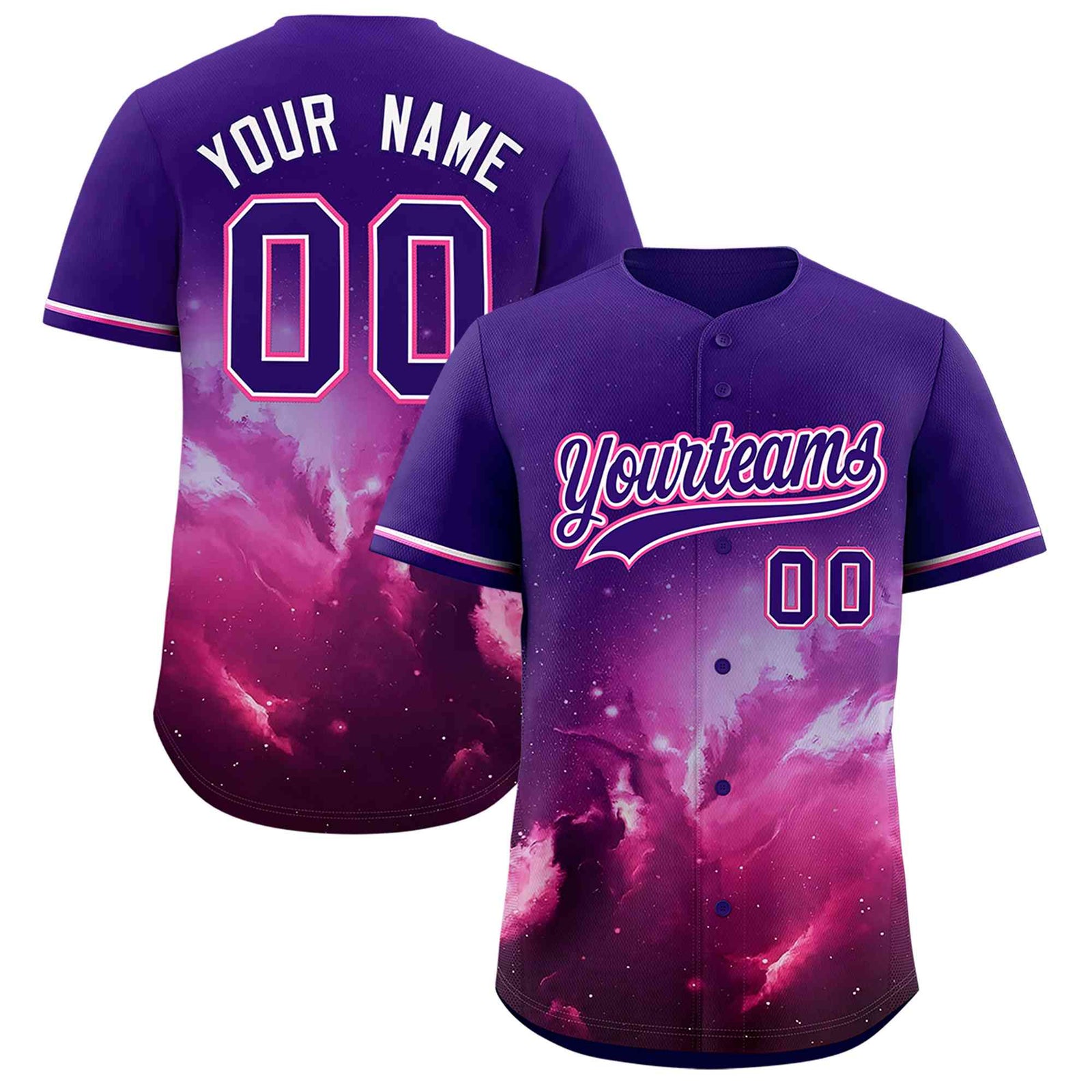 Custom Purple Personalized Starburst Pattern Authentic Baseball Jersey