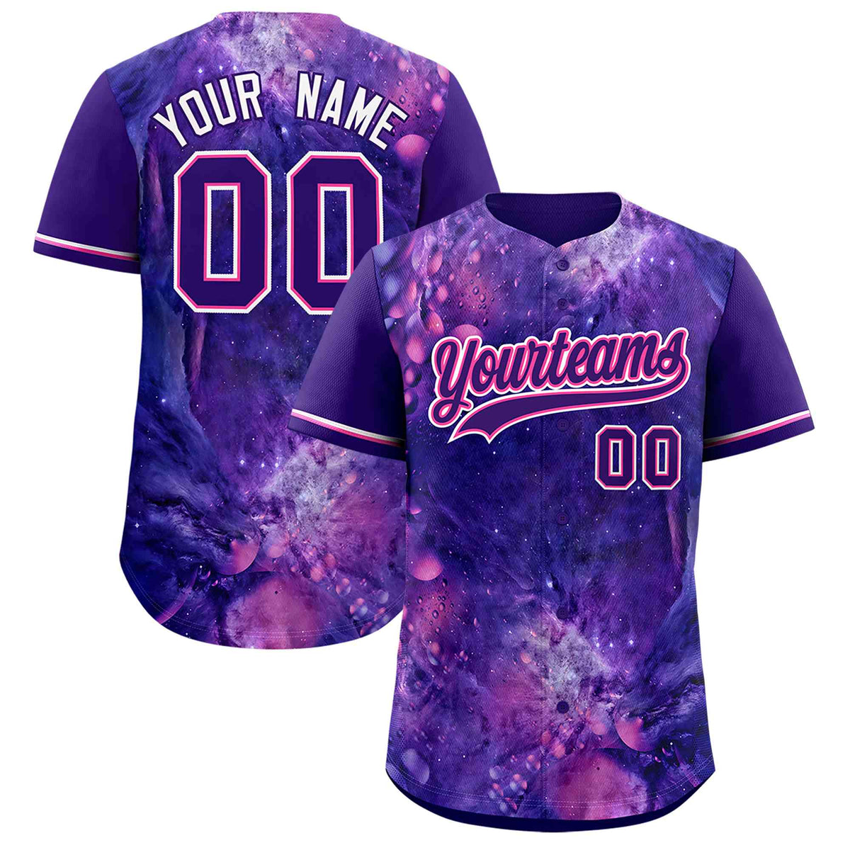 Custom Purple Personalized Starburst Pattern Authentic Baseball Jersey