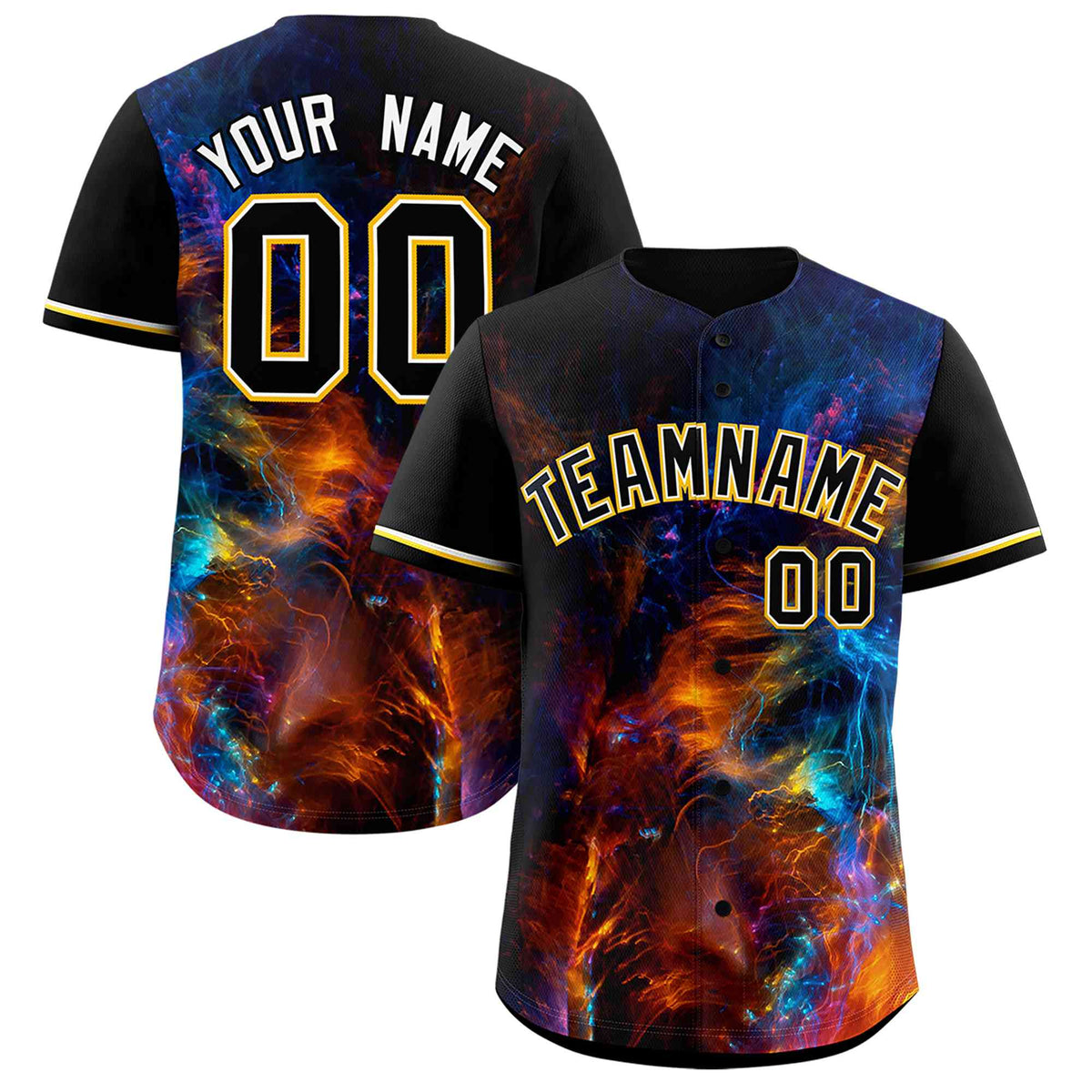 Custom Black Personalized Starburst Pattern Authentic Baseball Jersey
