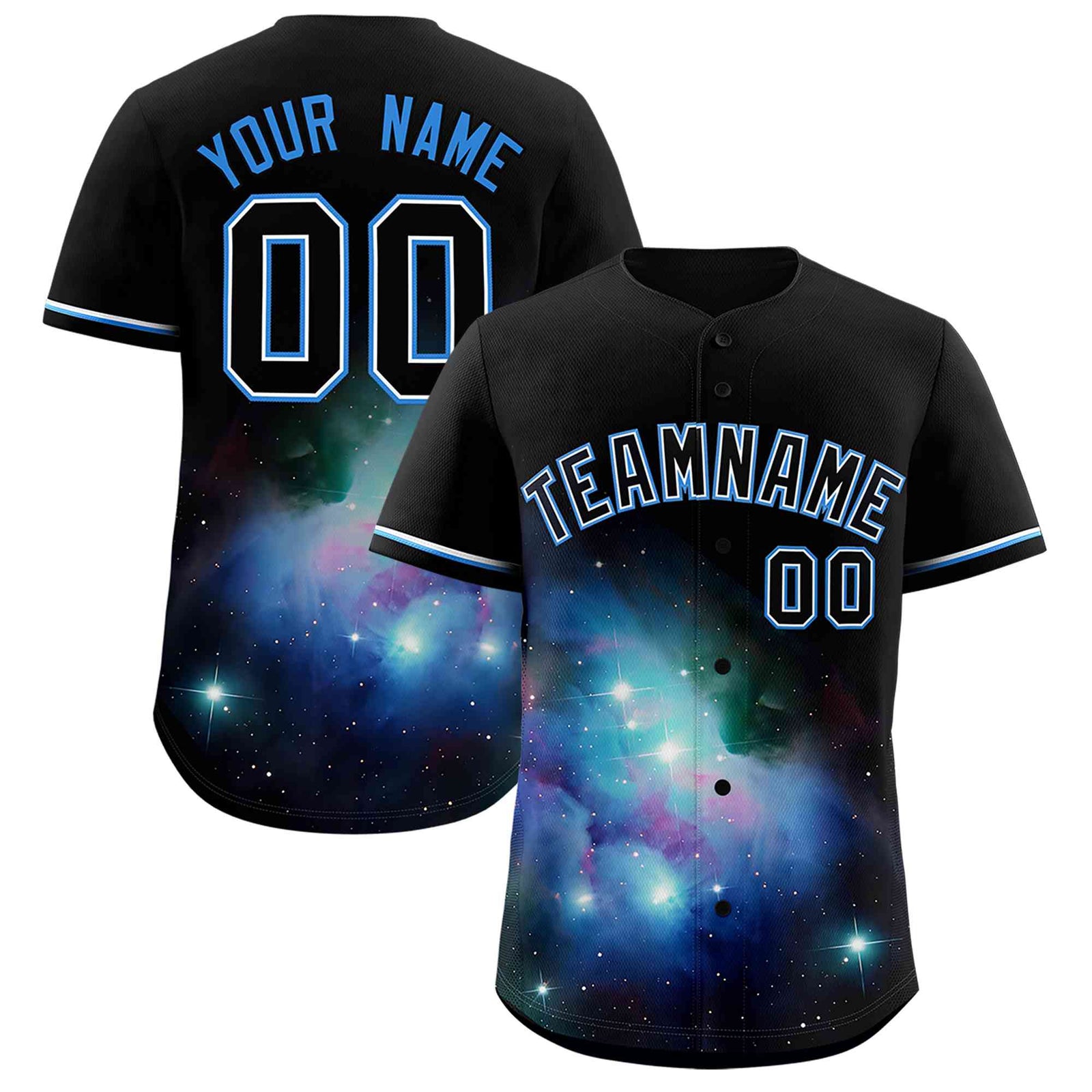Custom Black Personalized Starburst Pattern Authentic Baseball Jersey