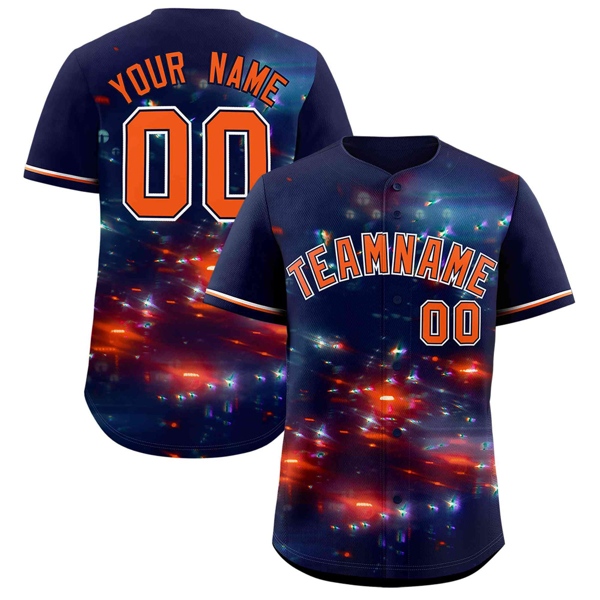 Custom Navy Personalized Starburst Pattern Authentic Baseball Jersey