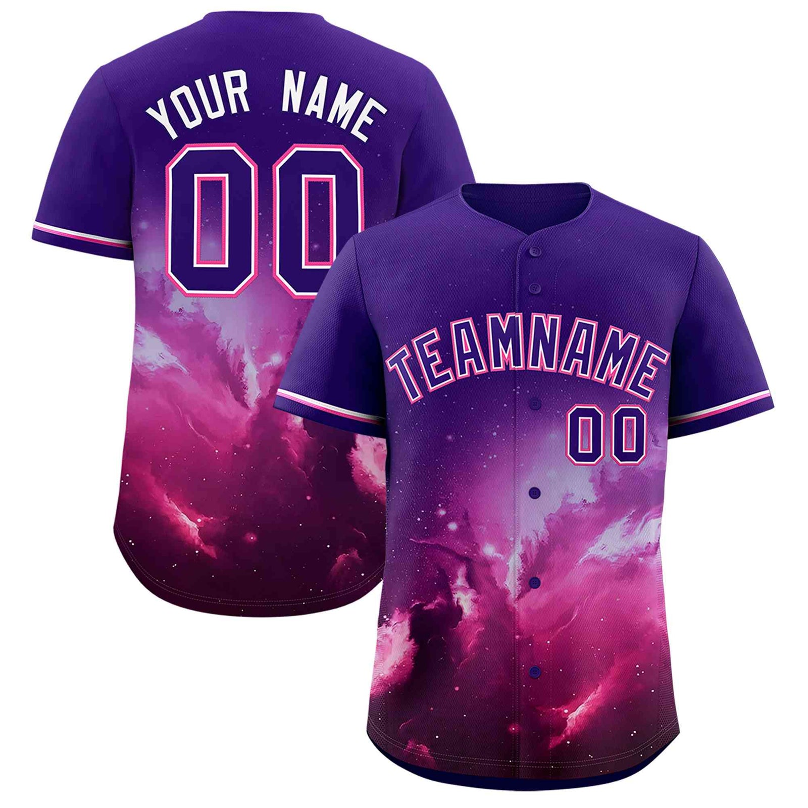 Custom Purple Personalized Starburst Pattern Authentic Baseball Jersey