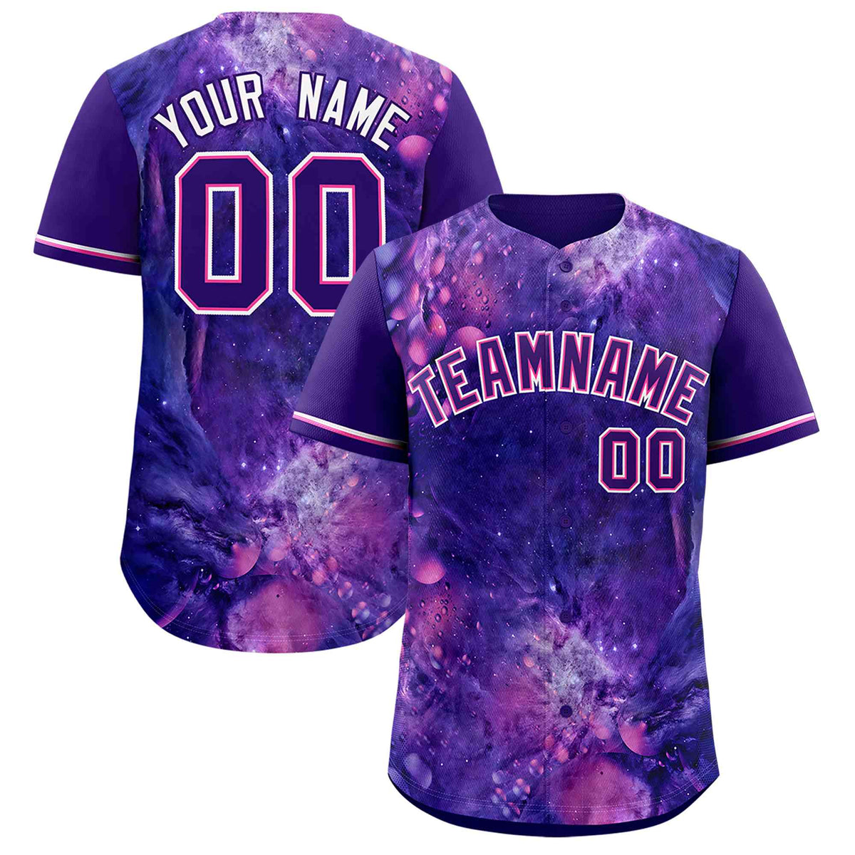 Custom Purple Personalized Starburst Pattern Authentic Baseball Jersey