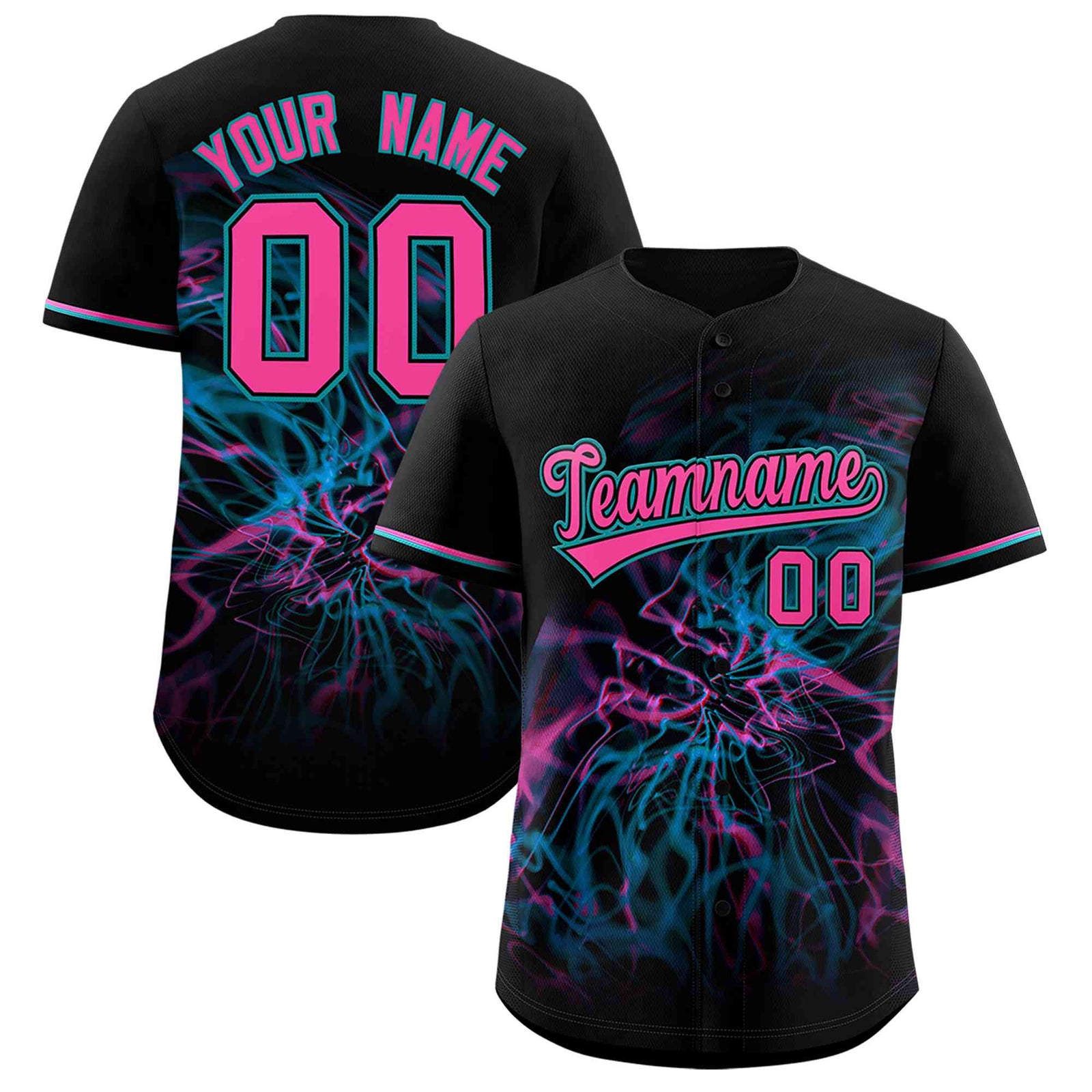 Custom Black Personalized Starburst Pattern Authentic Baseball Jersey