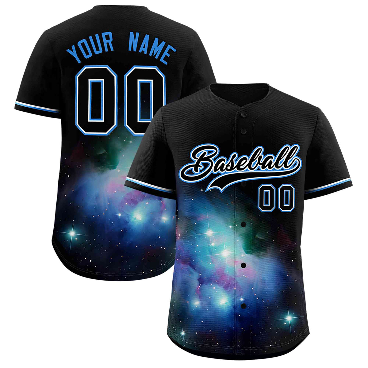 Custom Black Personalized Starburst Pattern Authentic Baseball Jersey