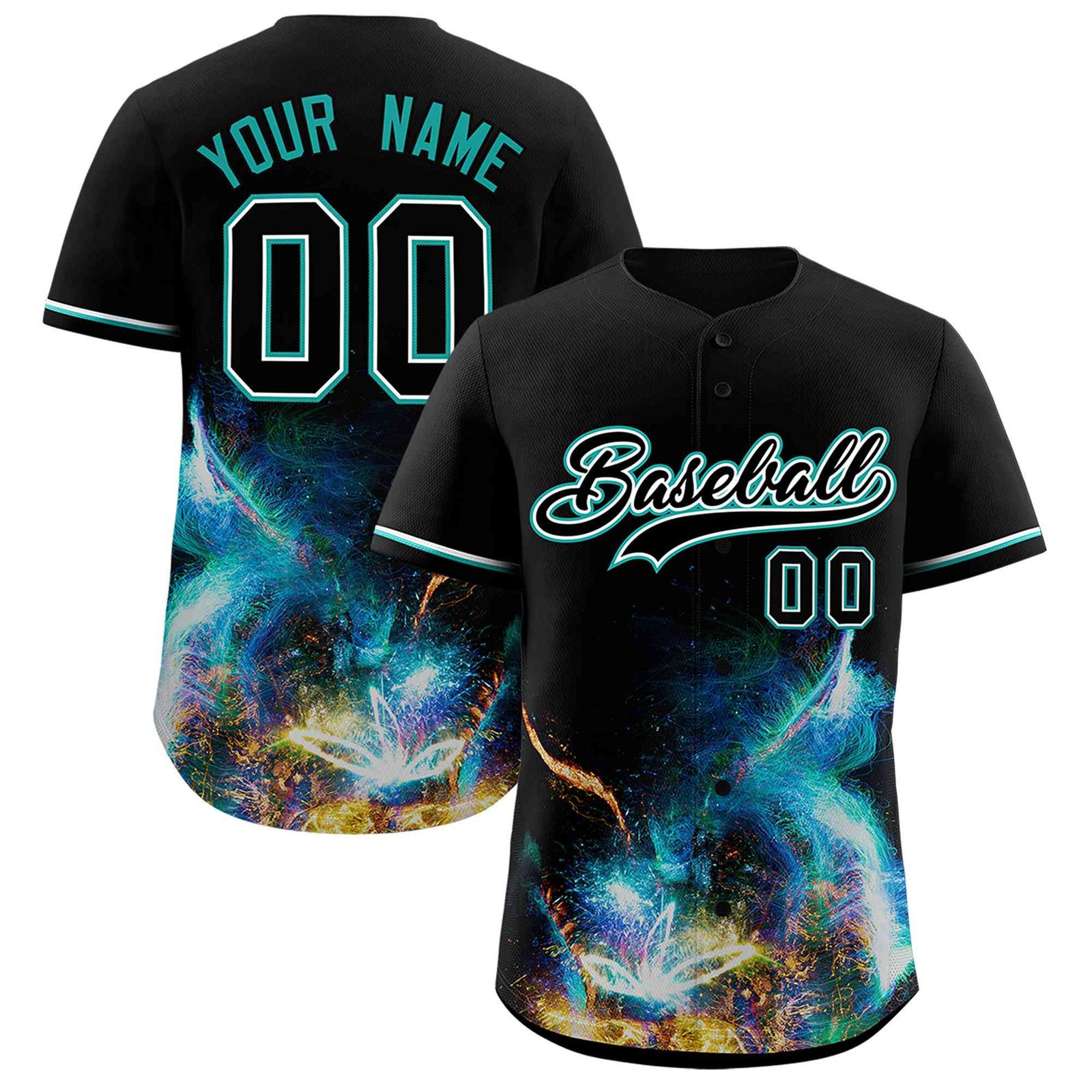 Custom Black Personalized Starburst Pattern Authentic Baseball Jersey