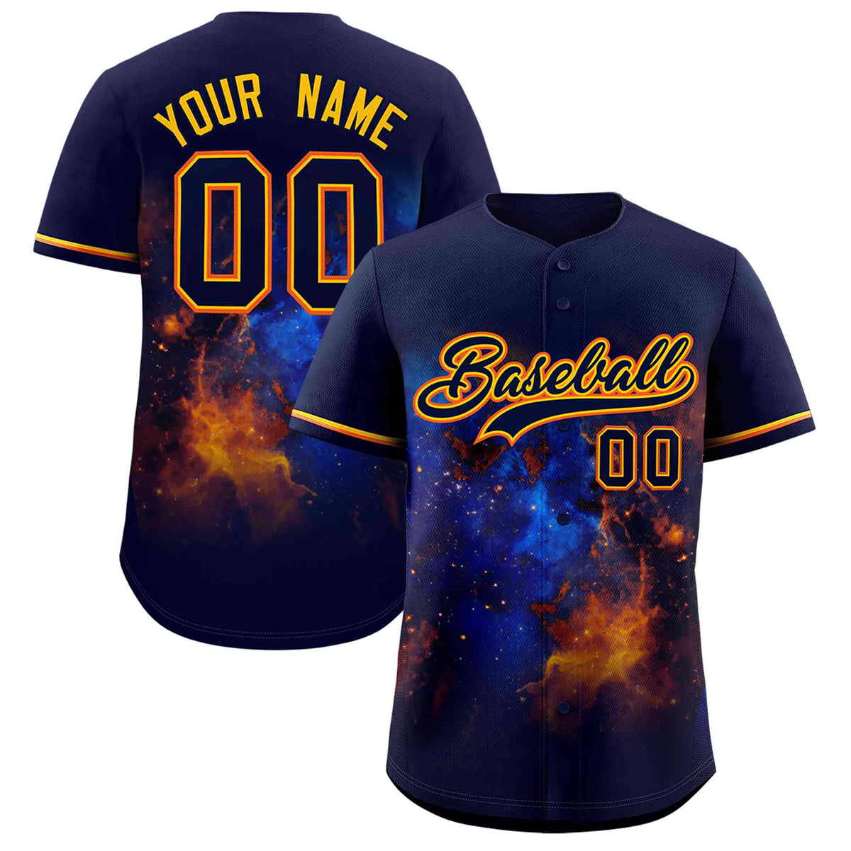 Custom Navy Personalized Starburst Pattern Authentic Baseball Jersey