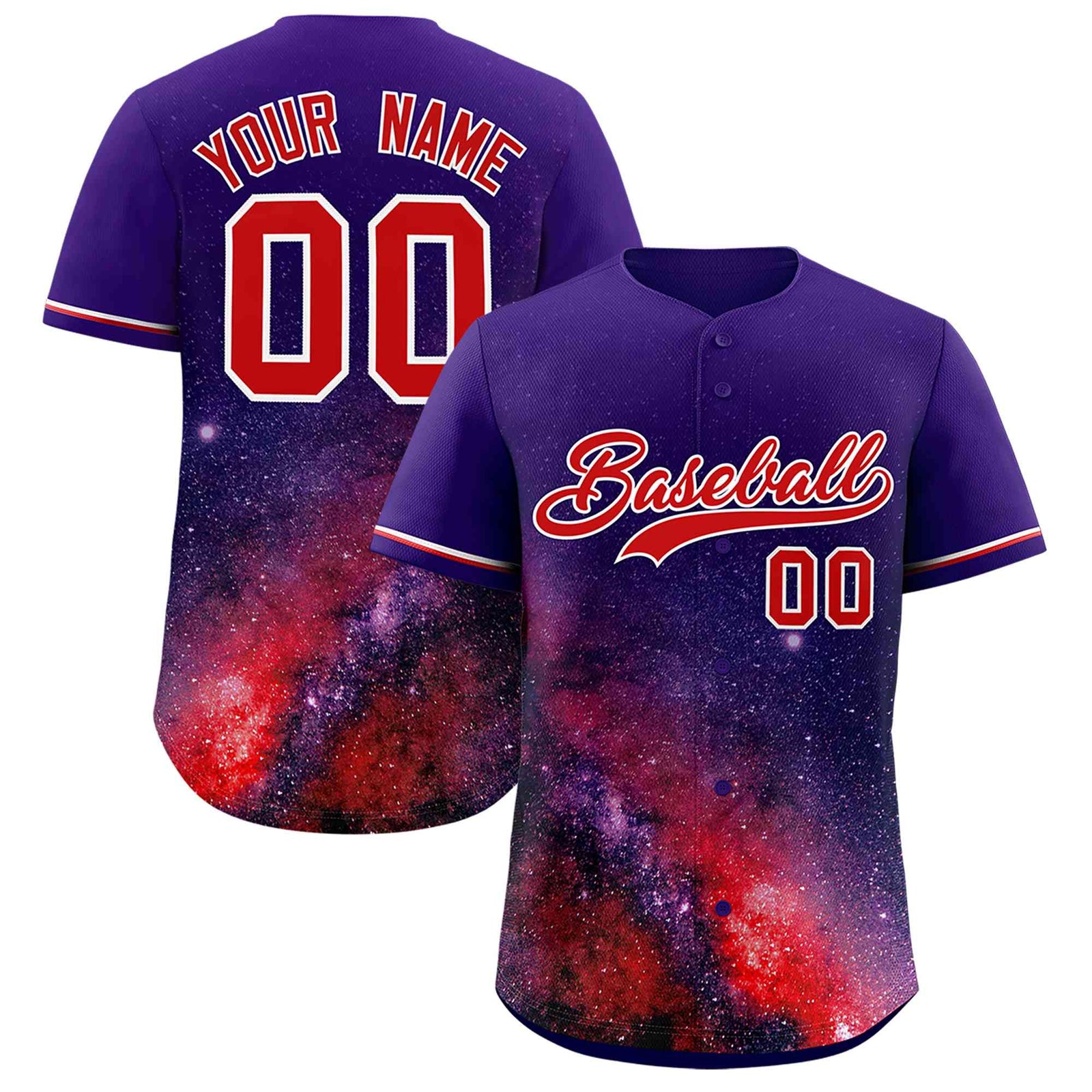 Custom Purple Personalized Starburst Pattern Authentic Baseball Jersey