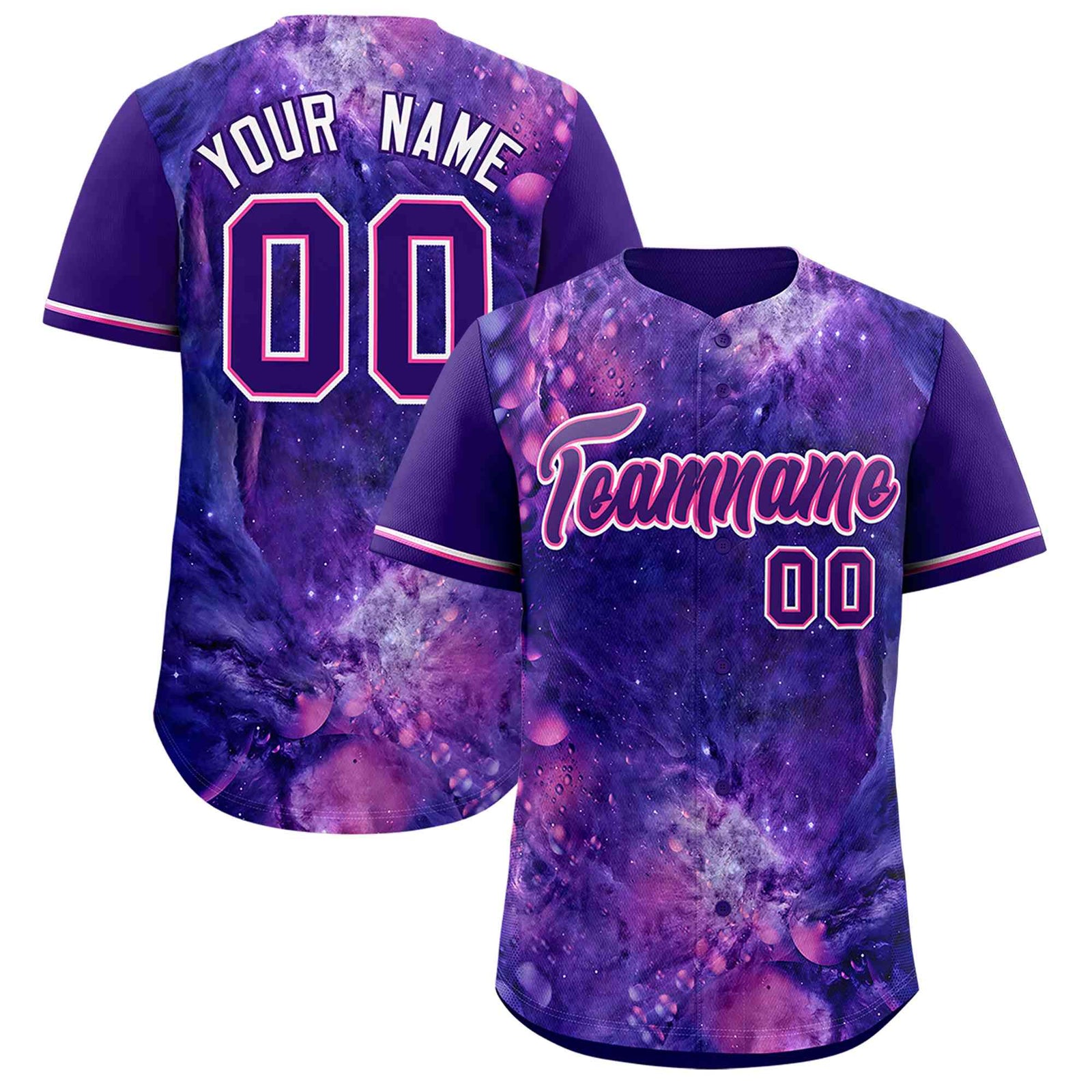 Custom Purple Personalized Starburst Pattern Authentic Baseball Jersey